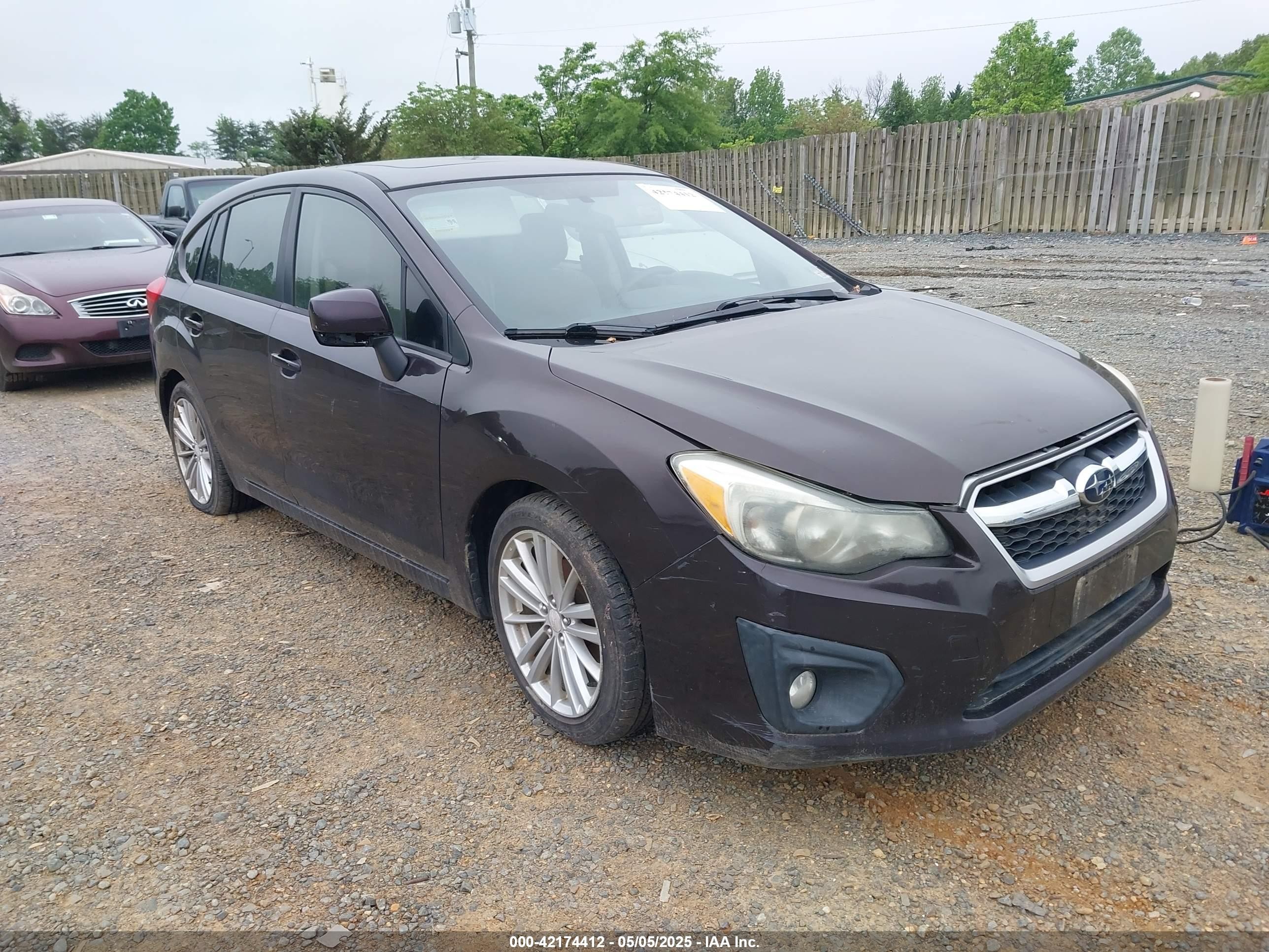 2013 Subaru Impreza Premium, VIN JF1GPAD67DH812617 — Rear end