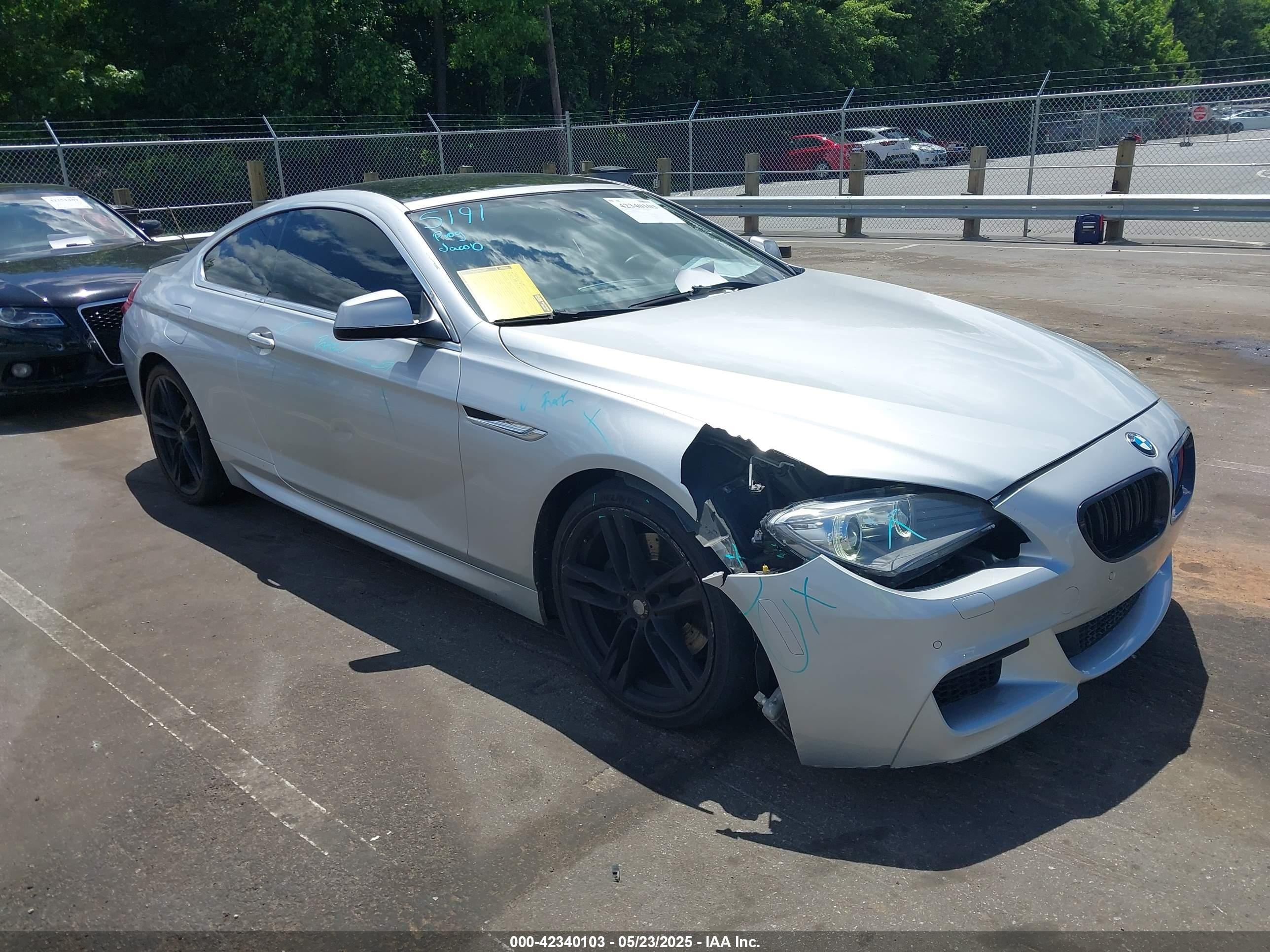 2012 BMW 6 Series 650i, VIN WBALX3C53CDV77374 — Front end