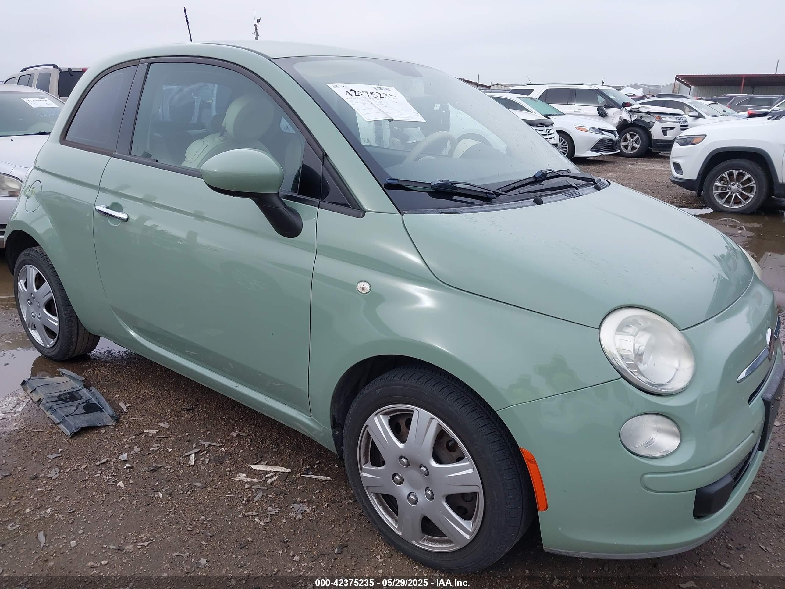 2013 FIAT 500 Pop, VIN 3C3CFFAR8DT748195 — Engine fire