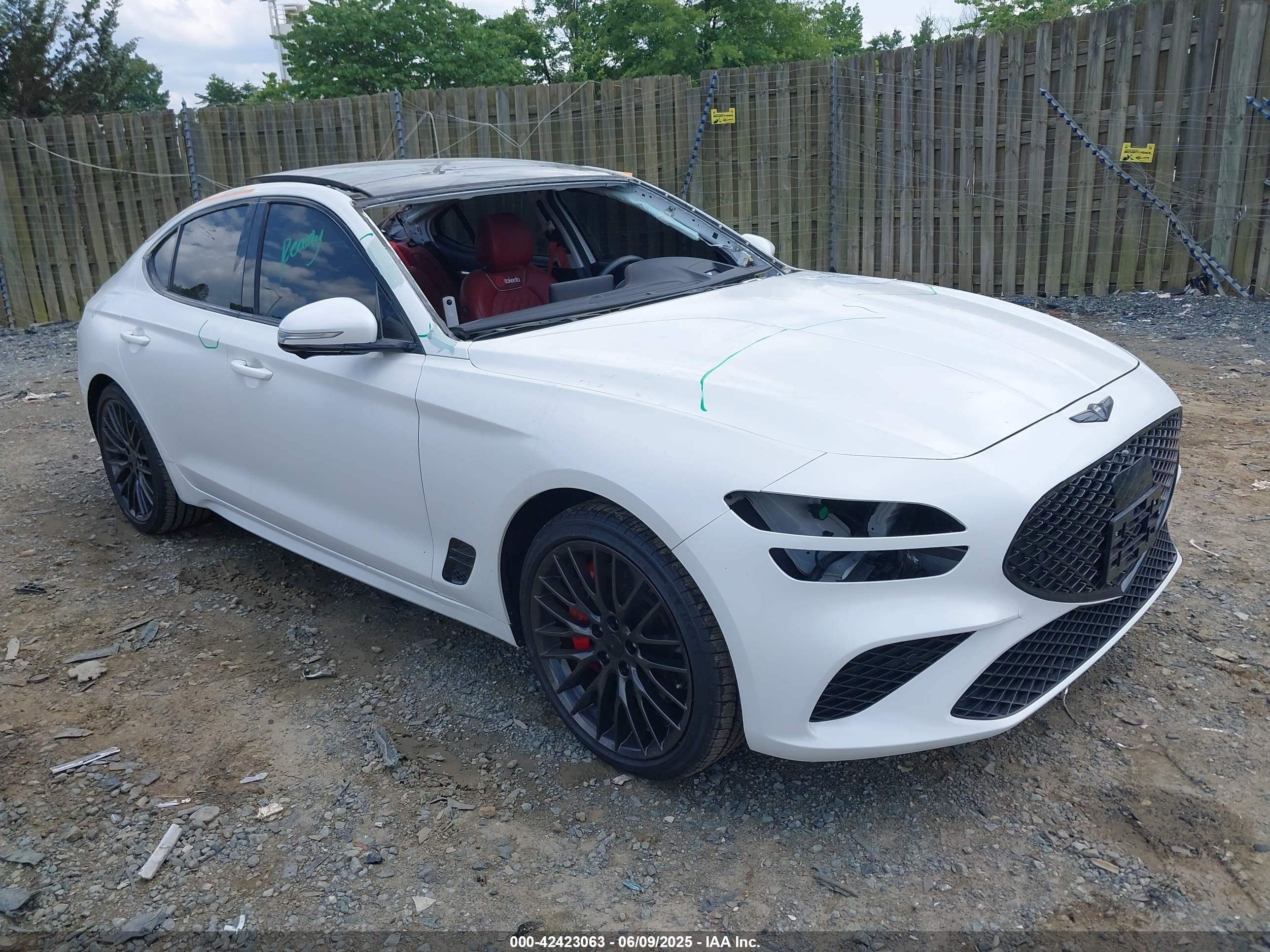 2022 Genesis G70 Launch Edition, VIN KMTG14TE3NU081314 — Vandalism