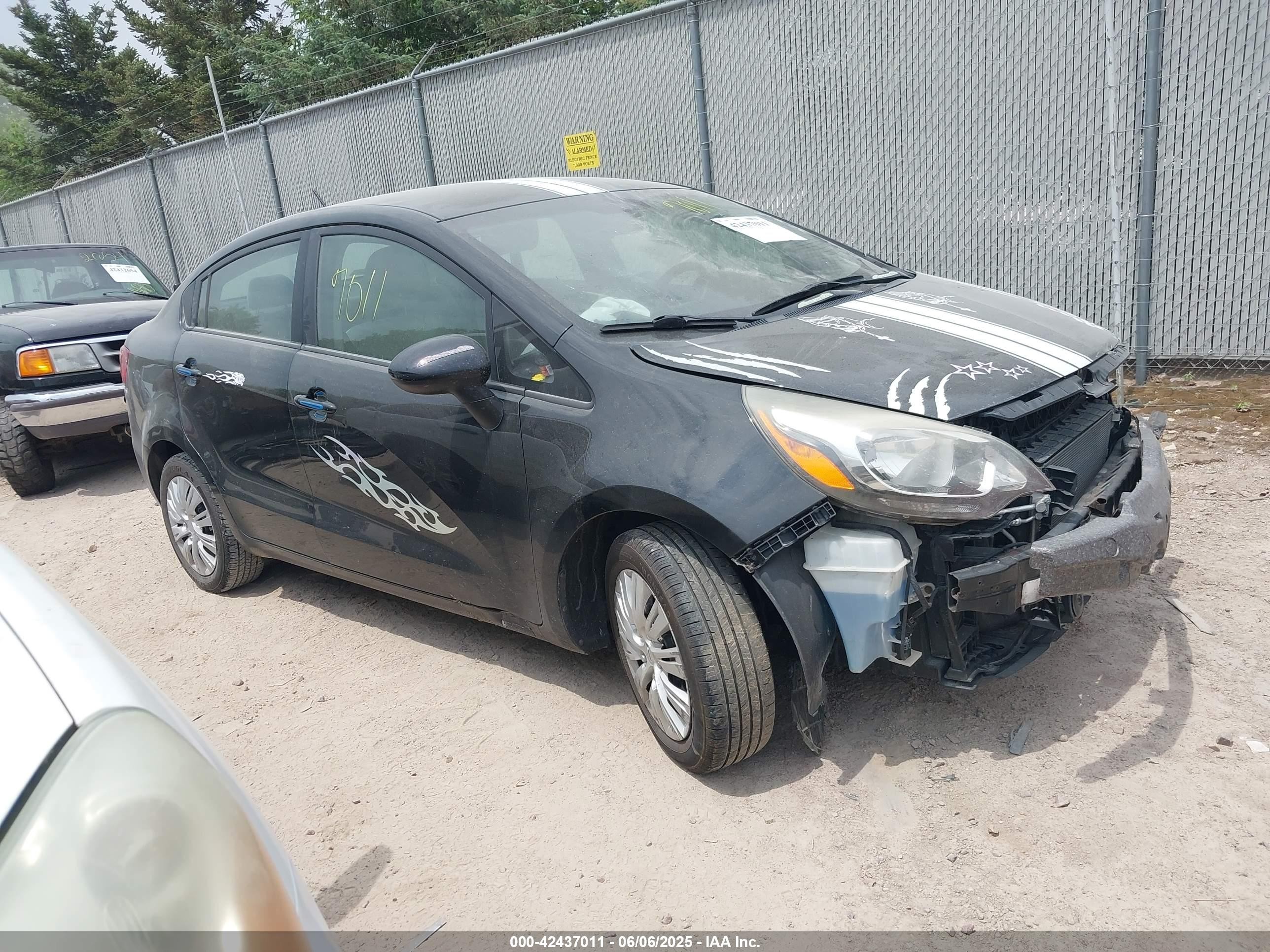2013 Kia Rio LX, VIN KNADM4A3XD6218307 — Front end