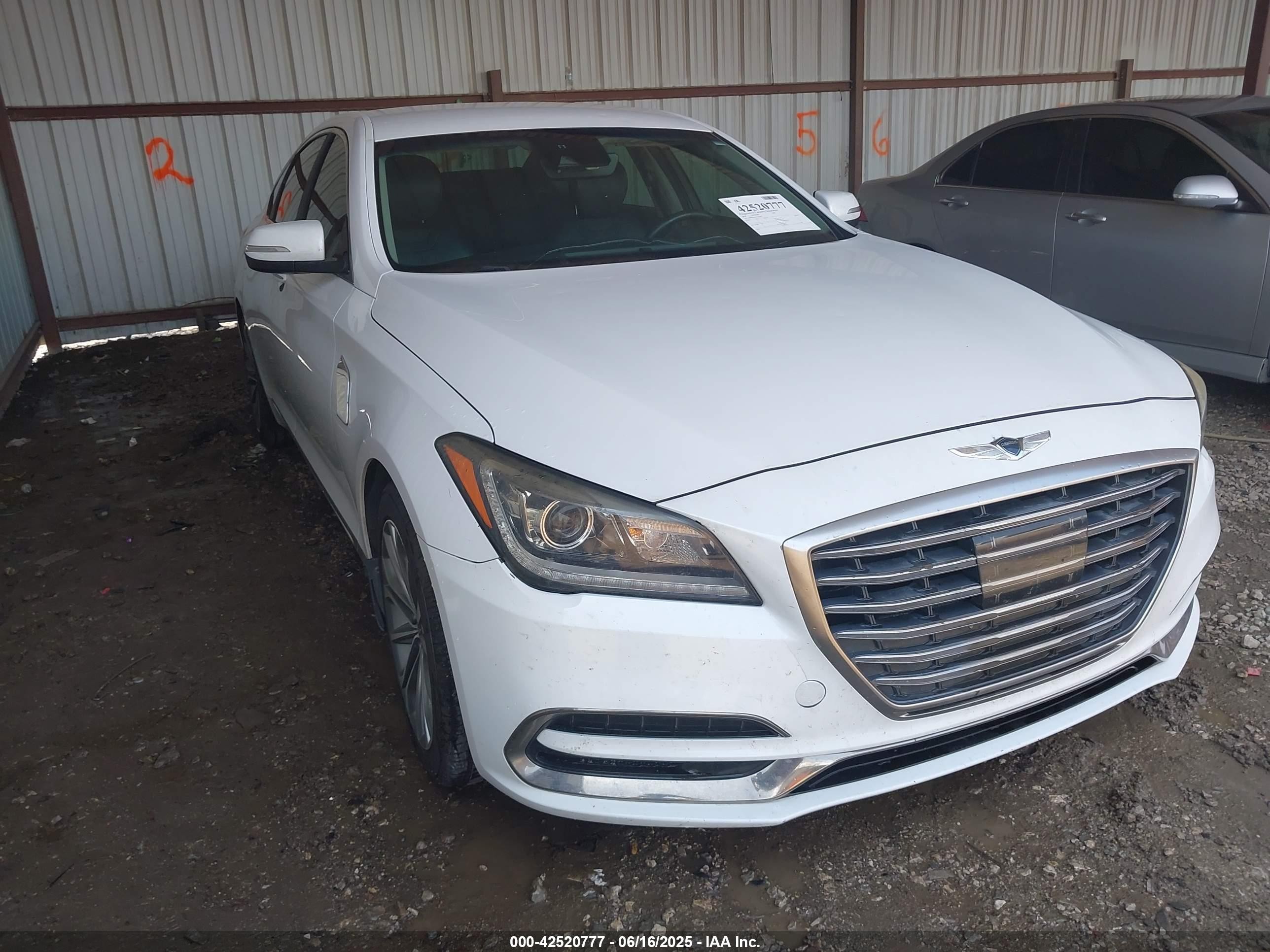 2018 Genesis G80 3.8L, VIN KMHGN4JE0JU225395 — Water / flood