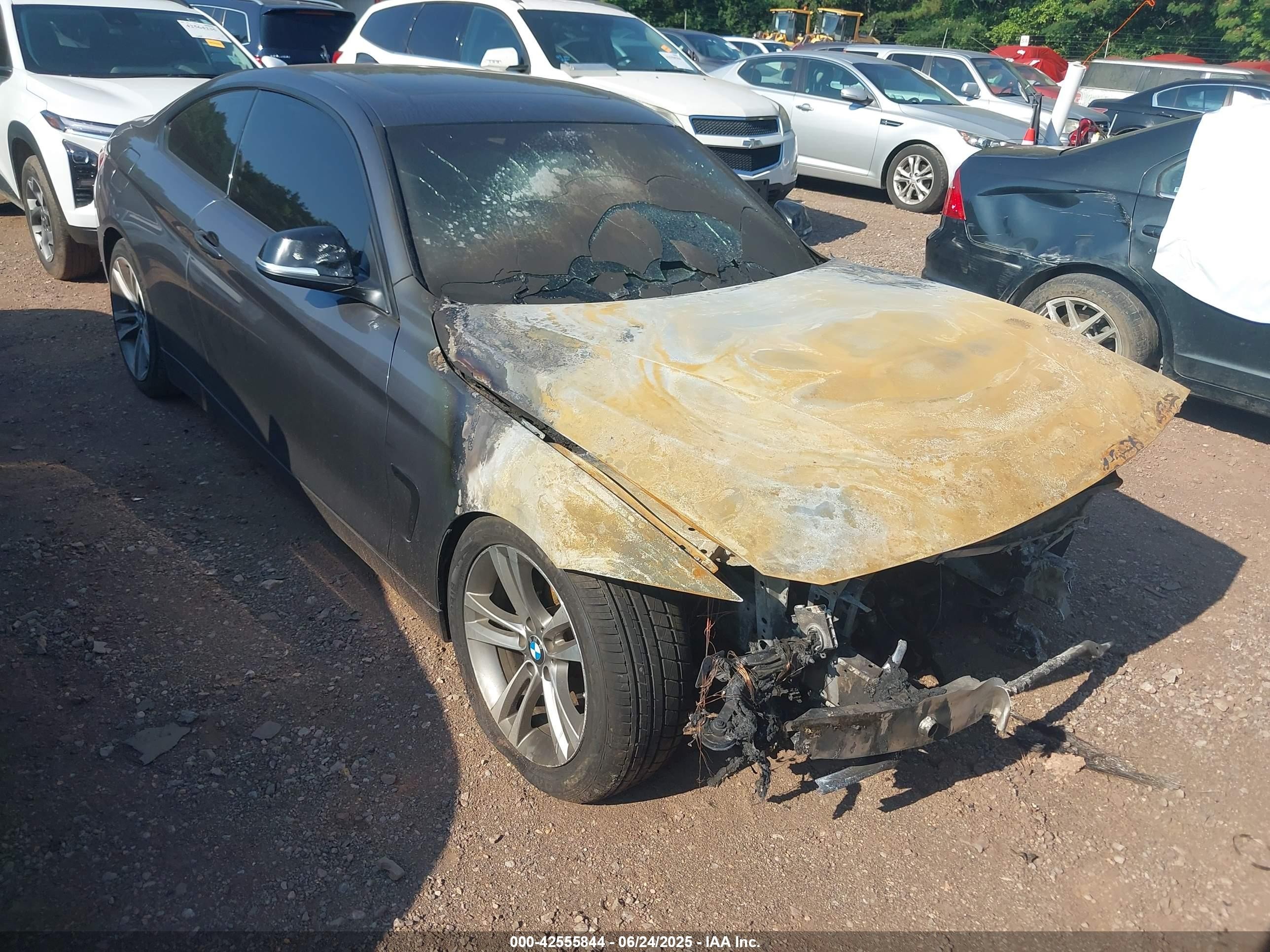 2014 BMW 4 Series 428i, VIN WBA3N3C56EF710657 — Engine fire