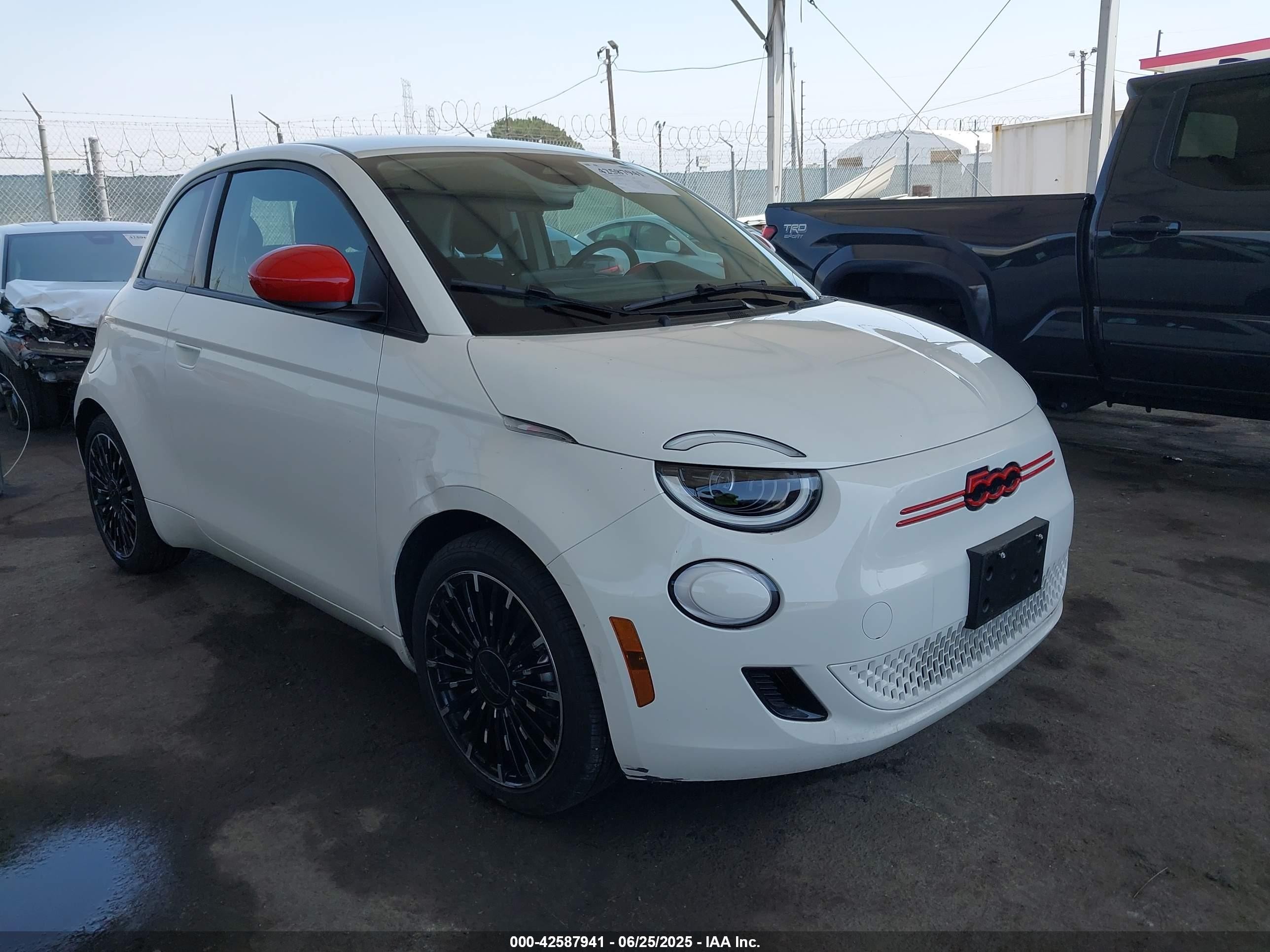2024 FIAT 500e INSPI(RED), VIN ZFAFFAA40RX210061 — Theft recovery