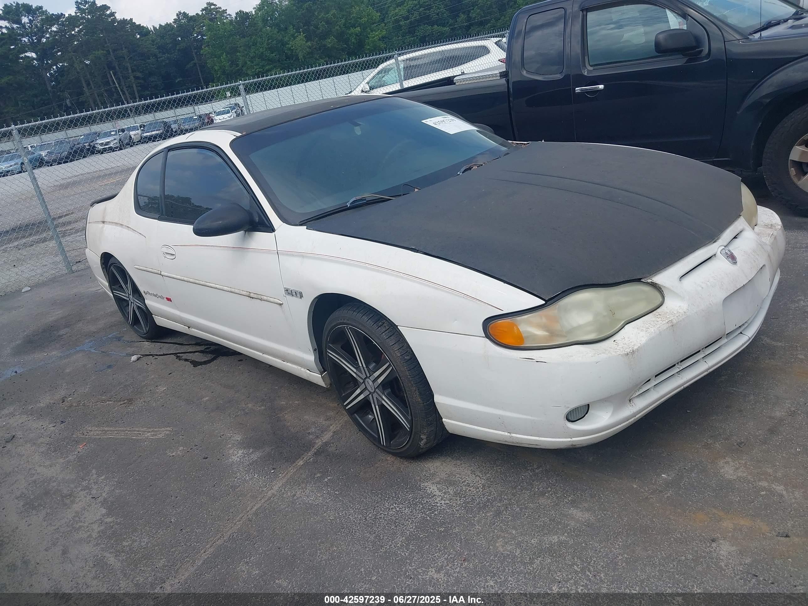 2001 Chevrolet Monte Carlo SS, VIN 2G1WX15K419271133 — Biohazard / chemical