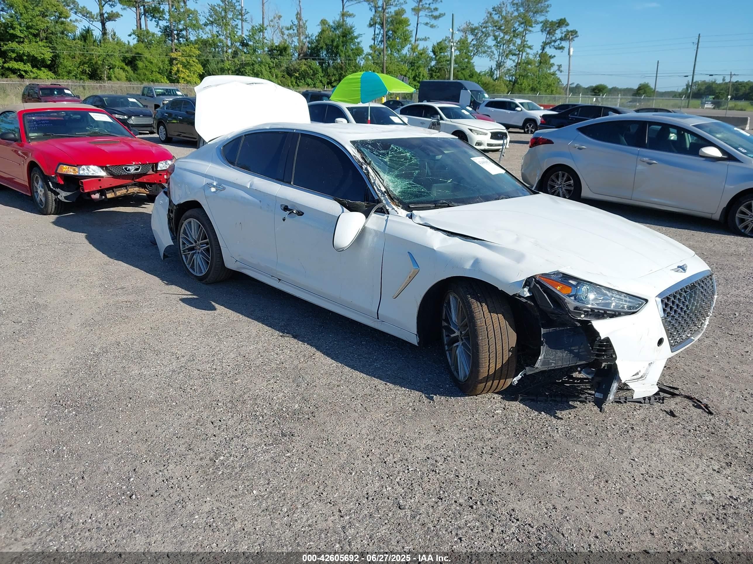 2021 Genesis G70 2.0T, VIN KMTG64LA7MU075691 — Rollover