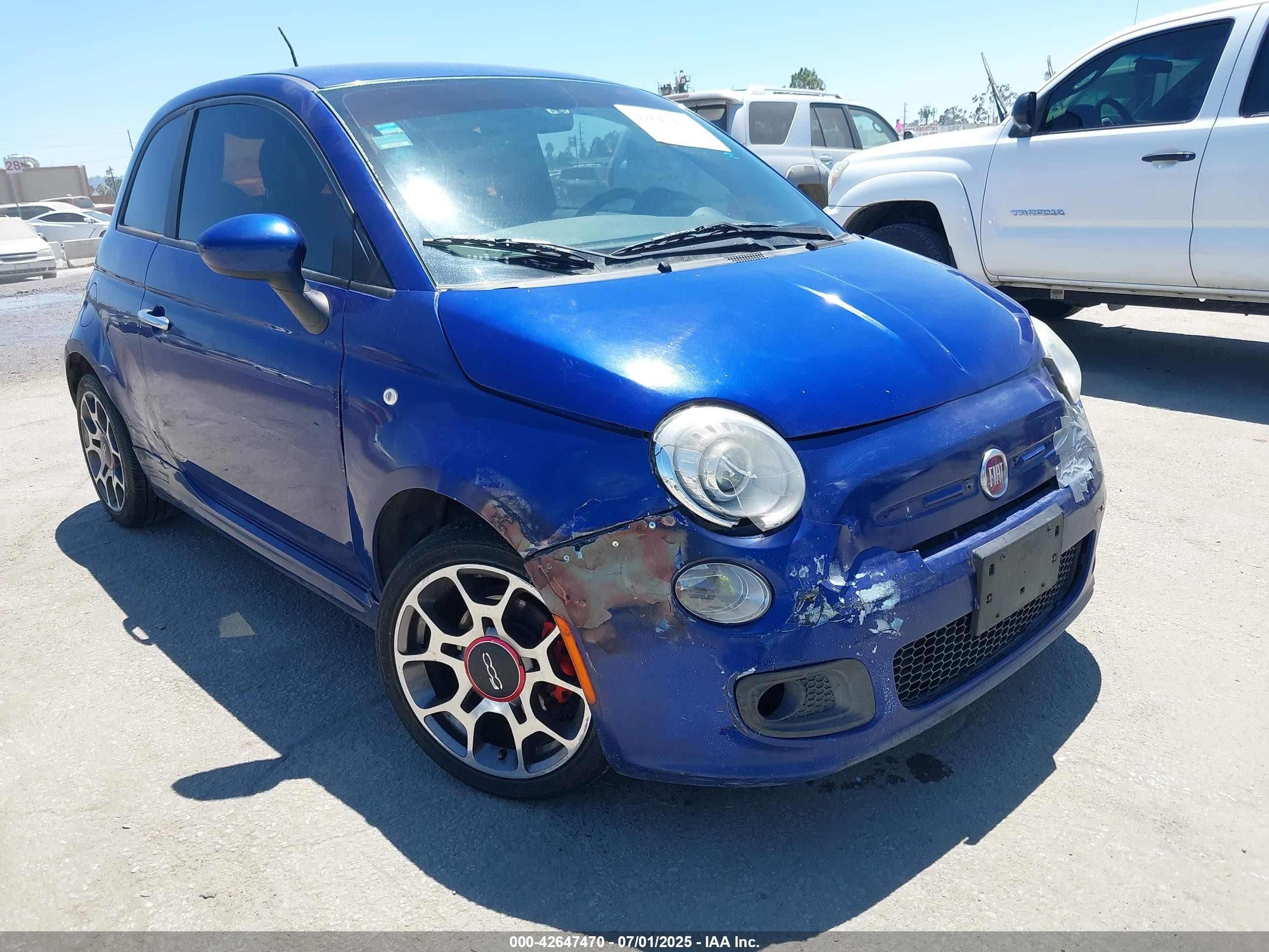 2013 FIAT 500 Sport, VIN 3C3CFFBRXDT670288 — Frame damage