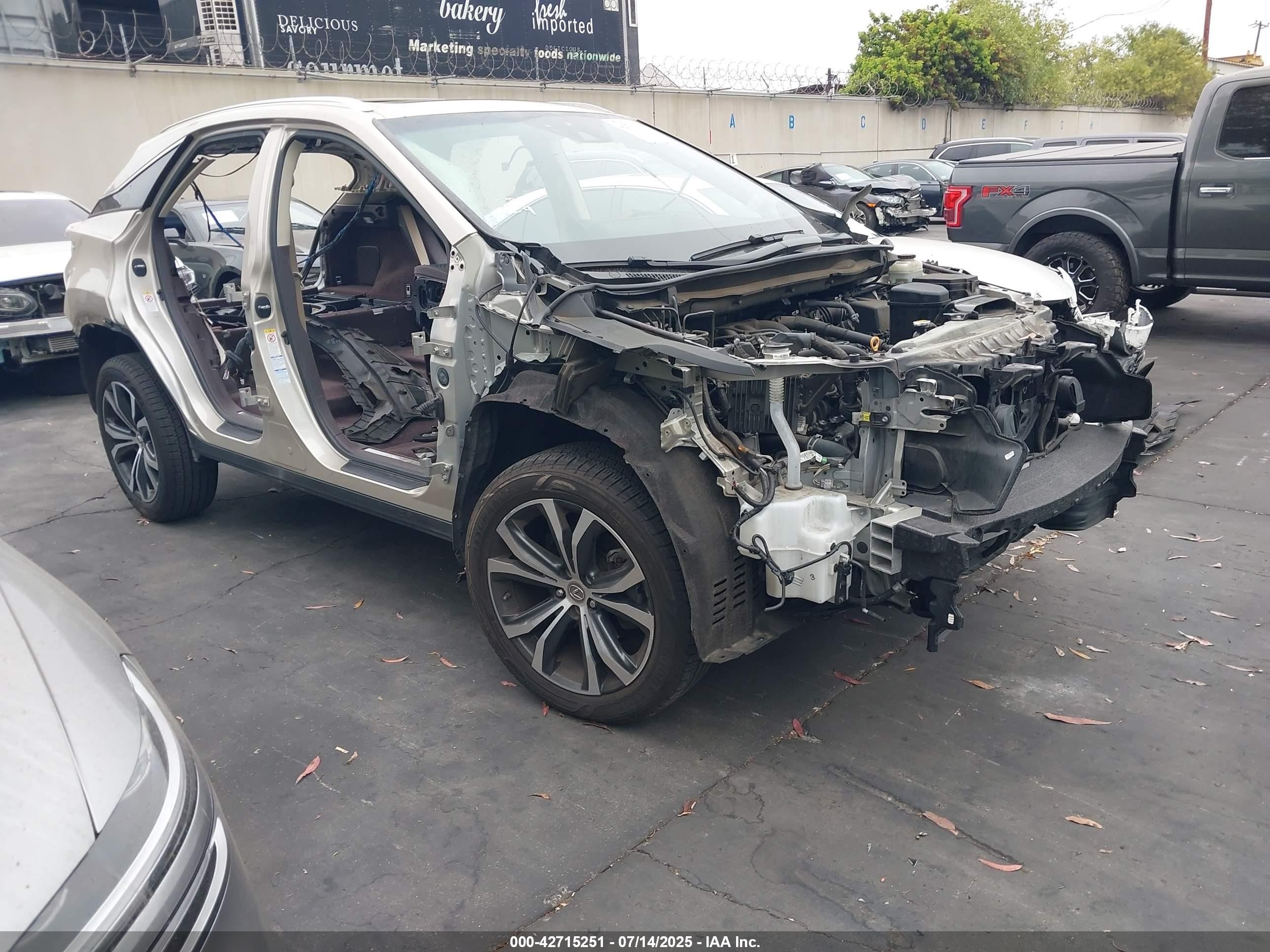 2017 Lexus RX 350, VIN 2T2BZMCA8HC067727 — Stripped