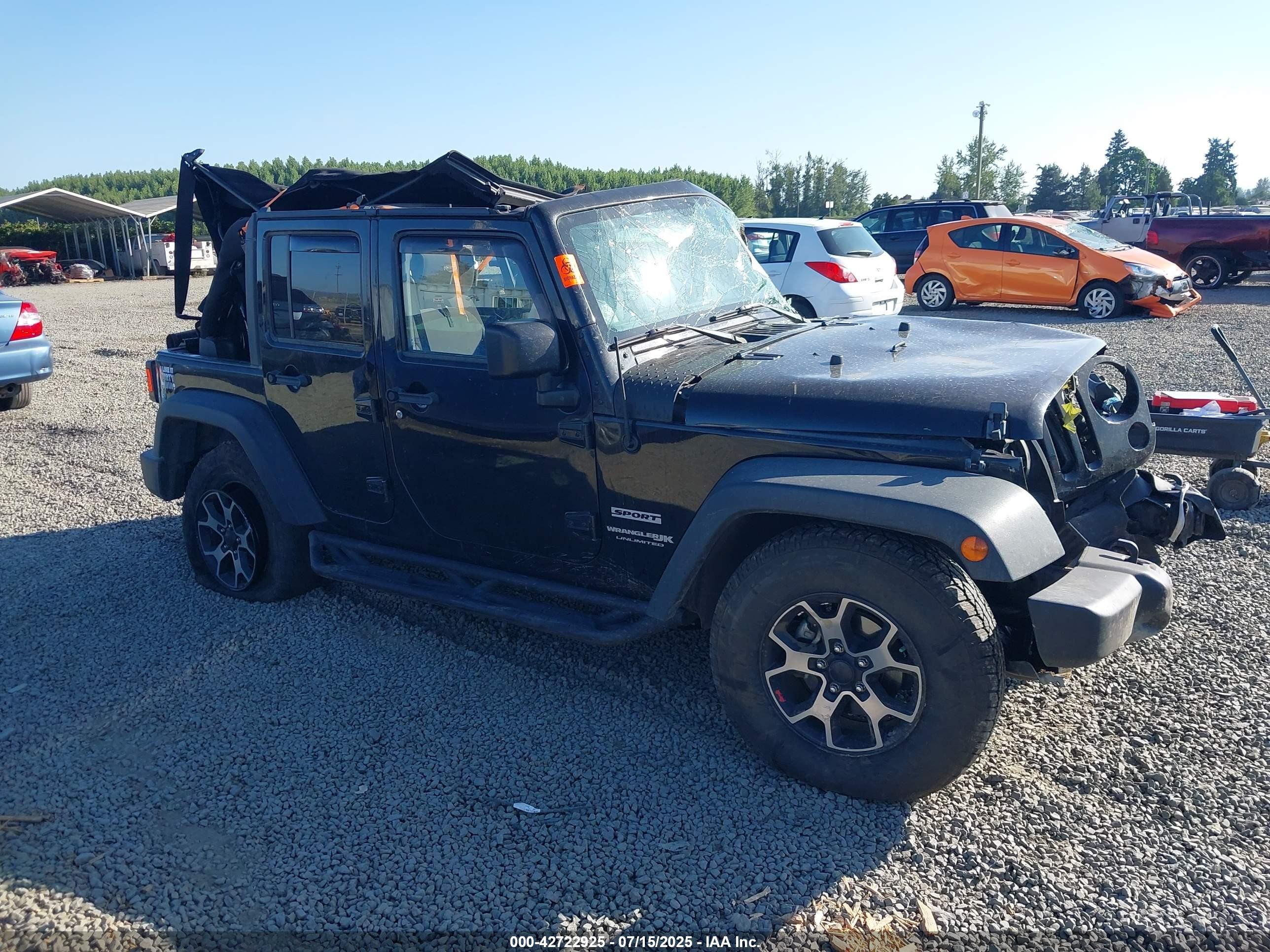 2018 Jeep Wrangler Unlimited Sport S, VIN 1C4BJWDG1JL899547 — Roof