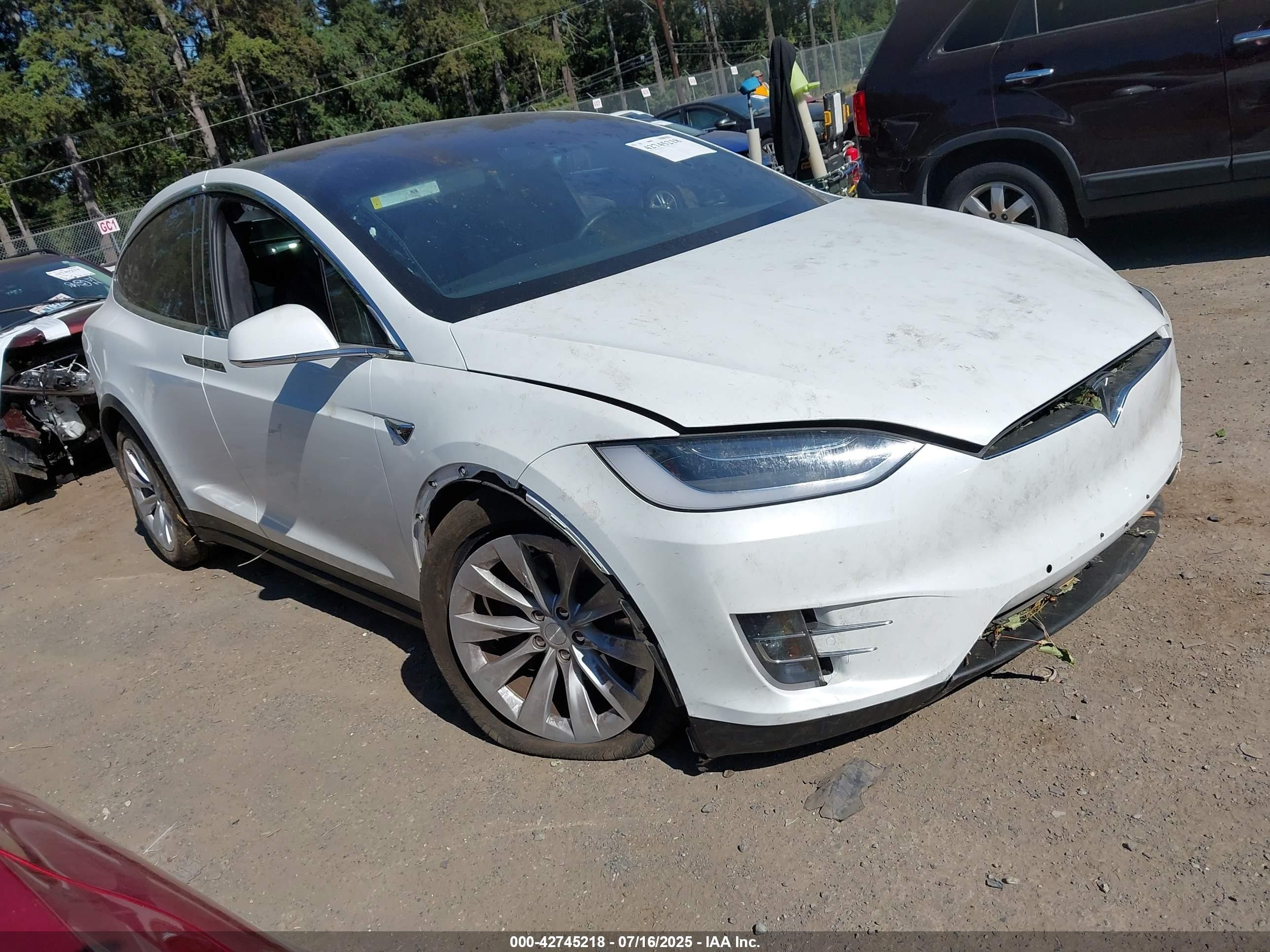 2019 Tesla Model X 75D, VIN 5YJXCAE26KF198206 — Front end