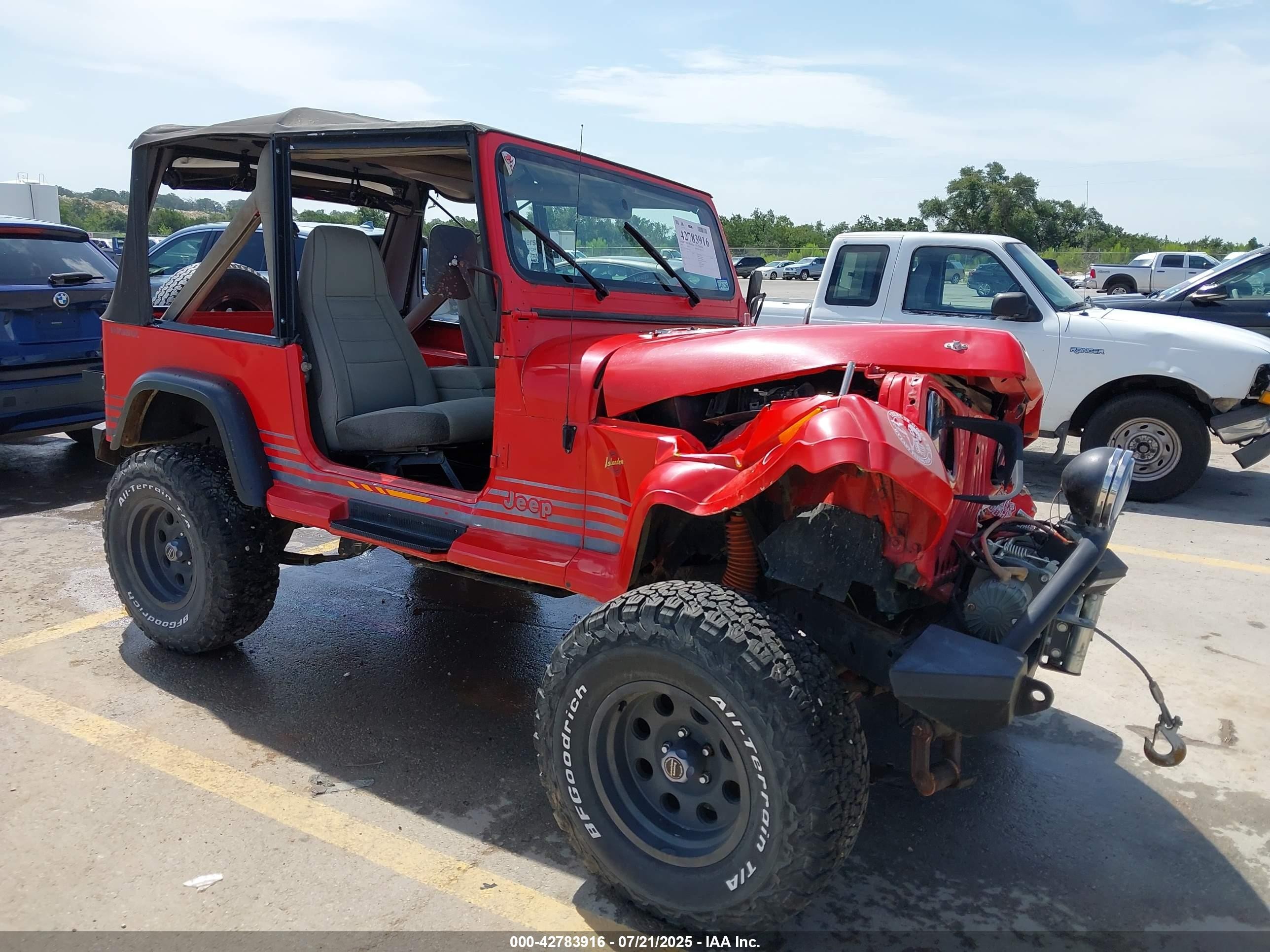 1989 Jeep Wrangler, VIN 2J4FY39T9KJ141247 — Front end