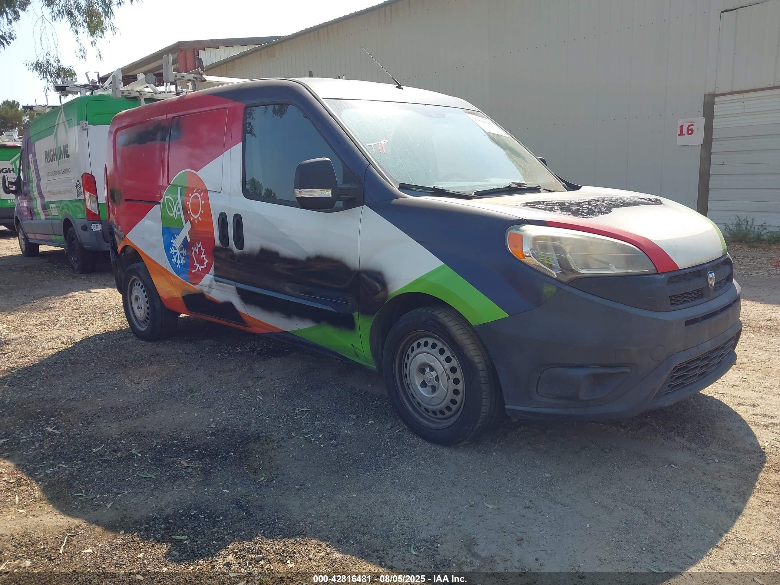2017 Ram ProMaster City Cargo Tradesman, VIN ZFBERFABXH6E01827 — Rear end