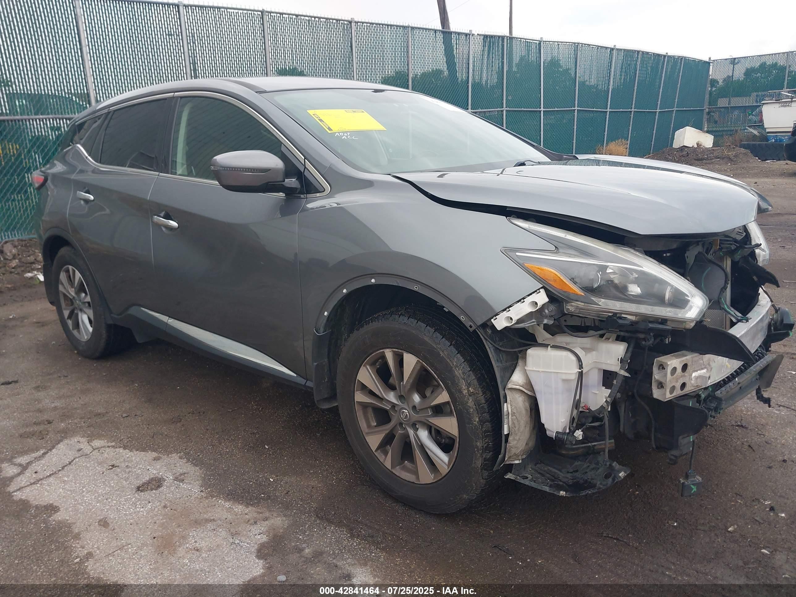2018 Nissan Murano SL, VIN 5N1AZ2MH0JN135095 — Front end
