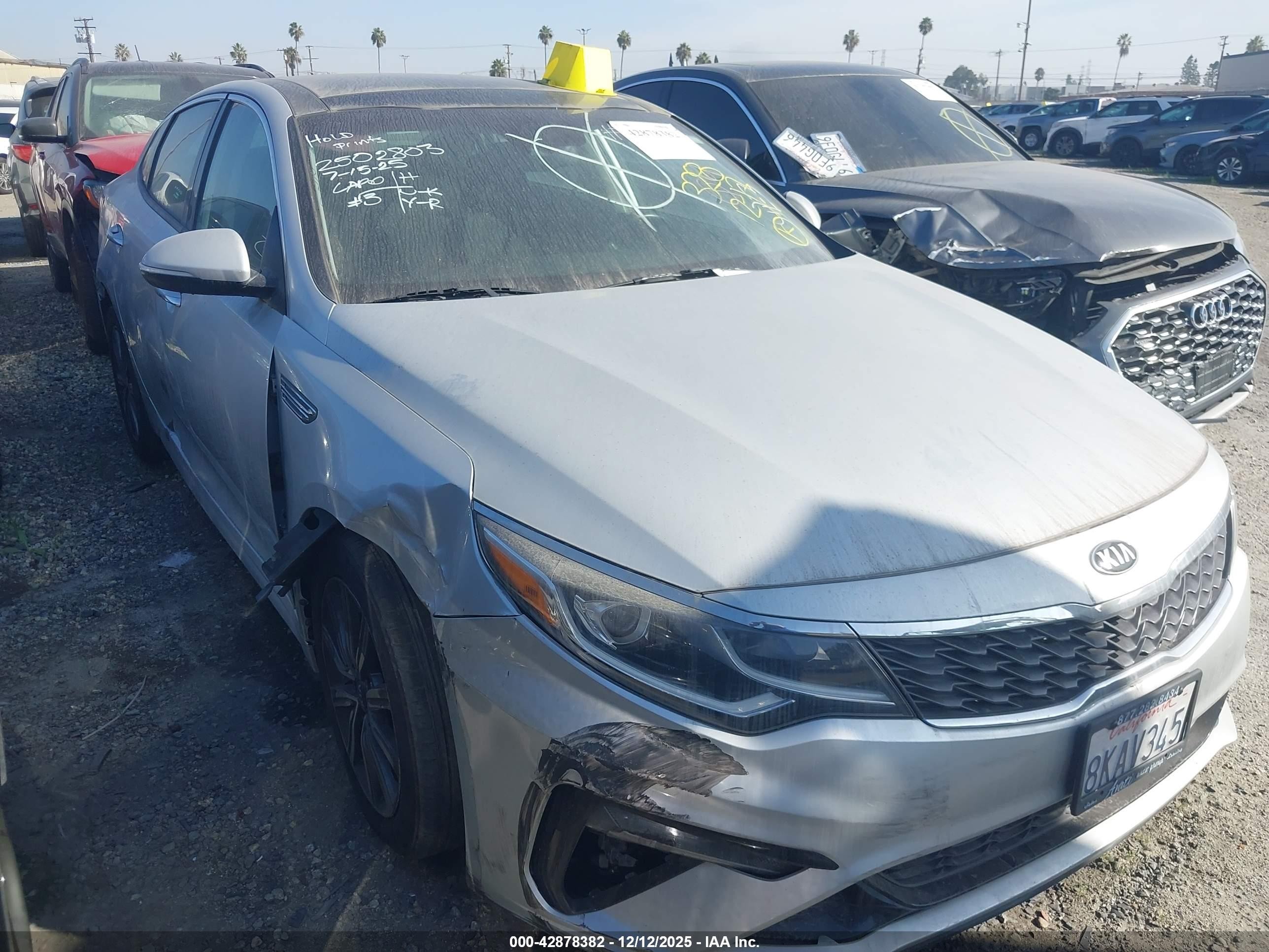 2019 Kia Optima LX, VIN 5XXGT4L33KG337427 — Vandalism