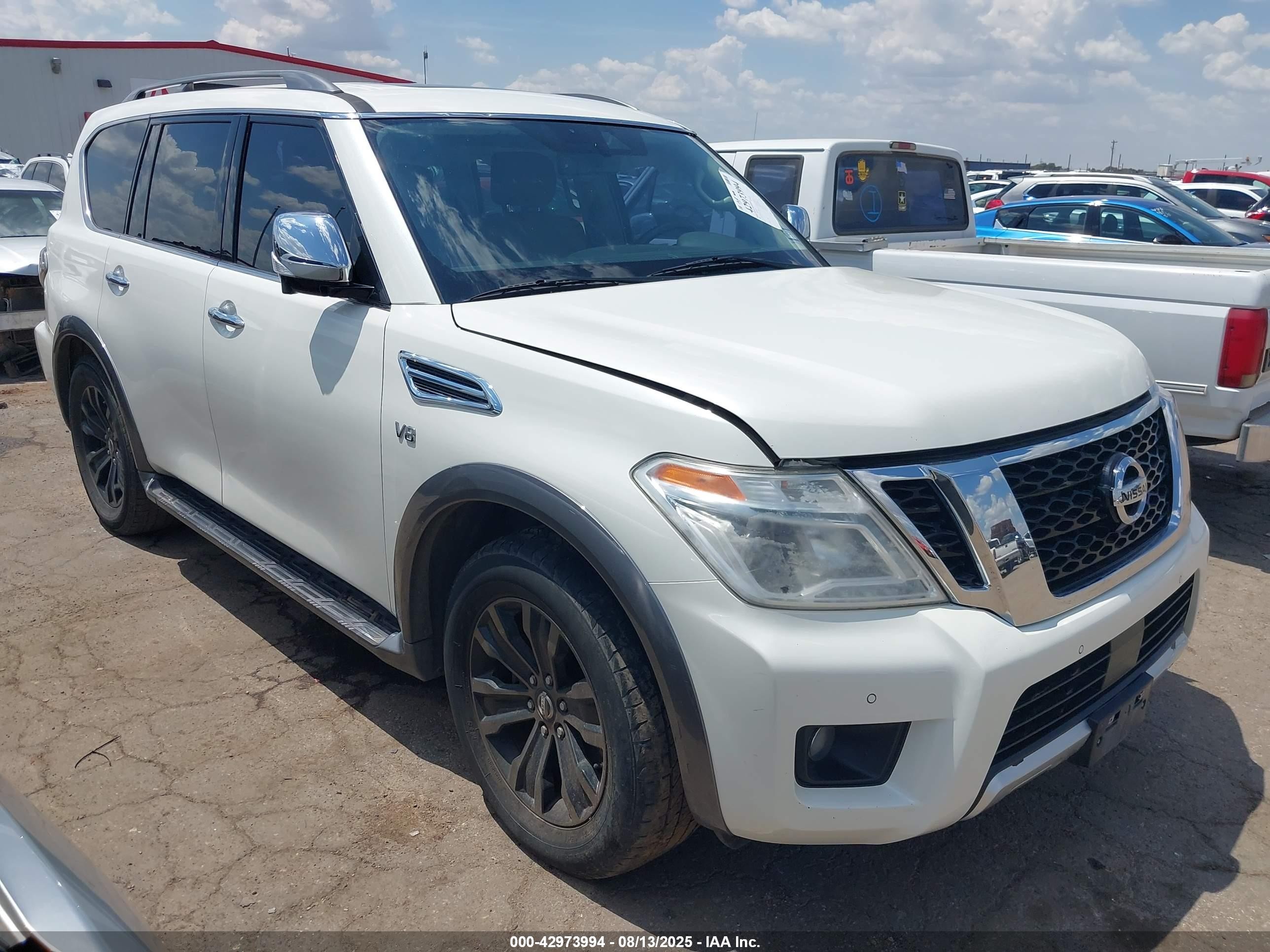 2018 Nissan Armada Platinum, VIN JN8AY2NF8J9330198 — Front end