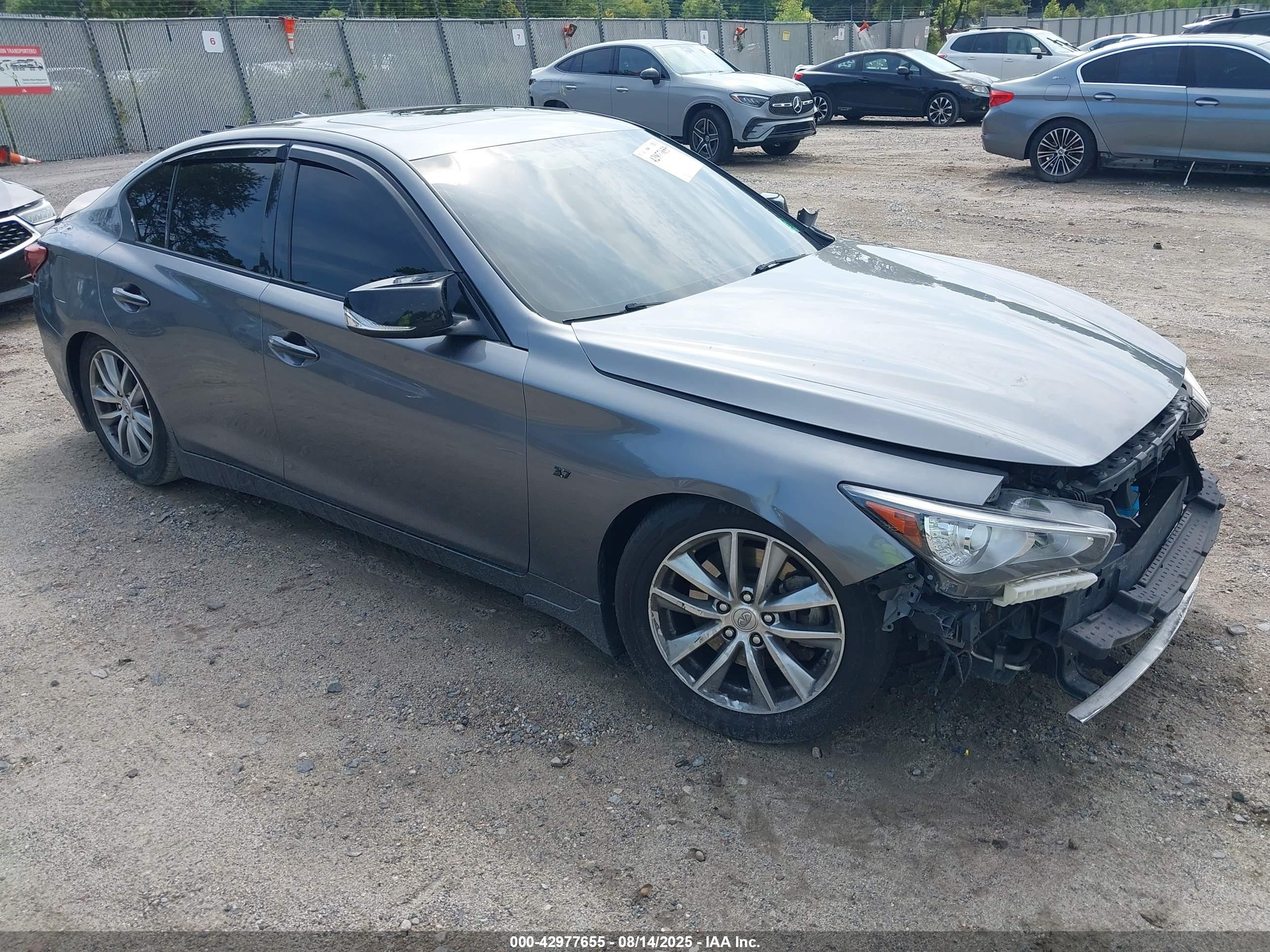 2015 Infiniti Q50 Premium, VIN JN1BV7AR0FM414366 — Interior fire