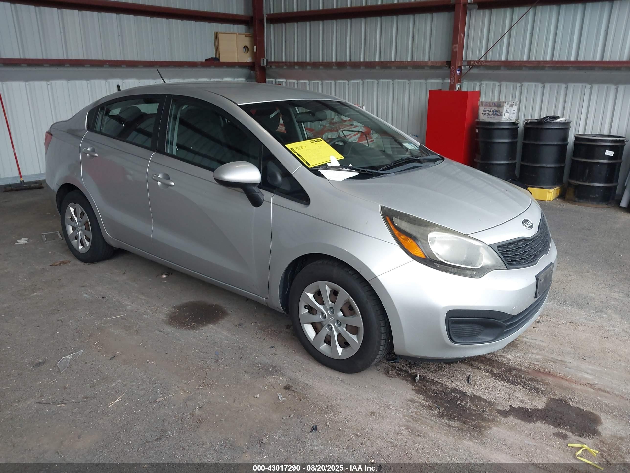 2013 Kia Rio LX, VIN KNADM4A34D6131020 — Side