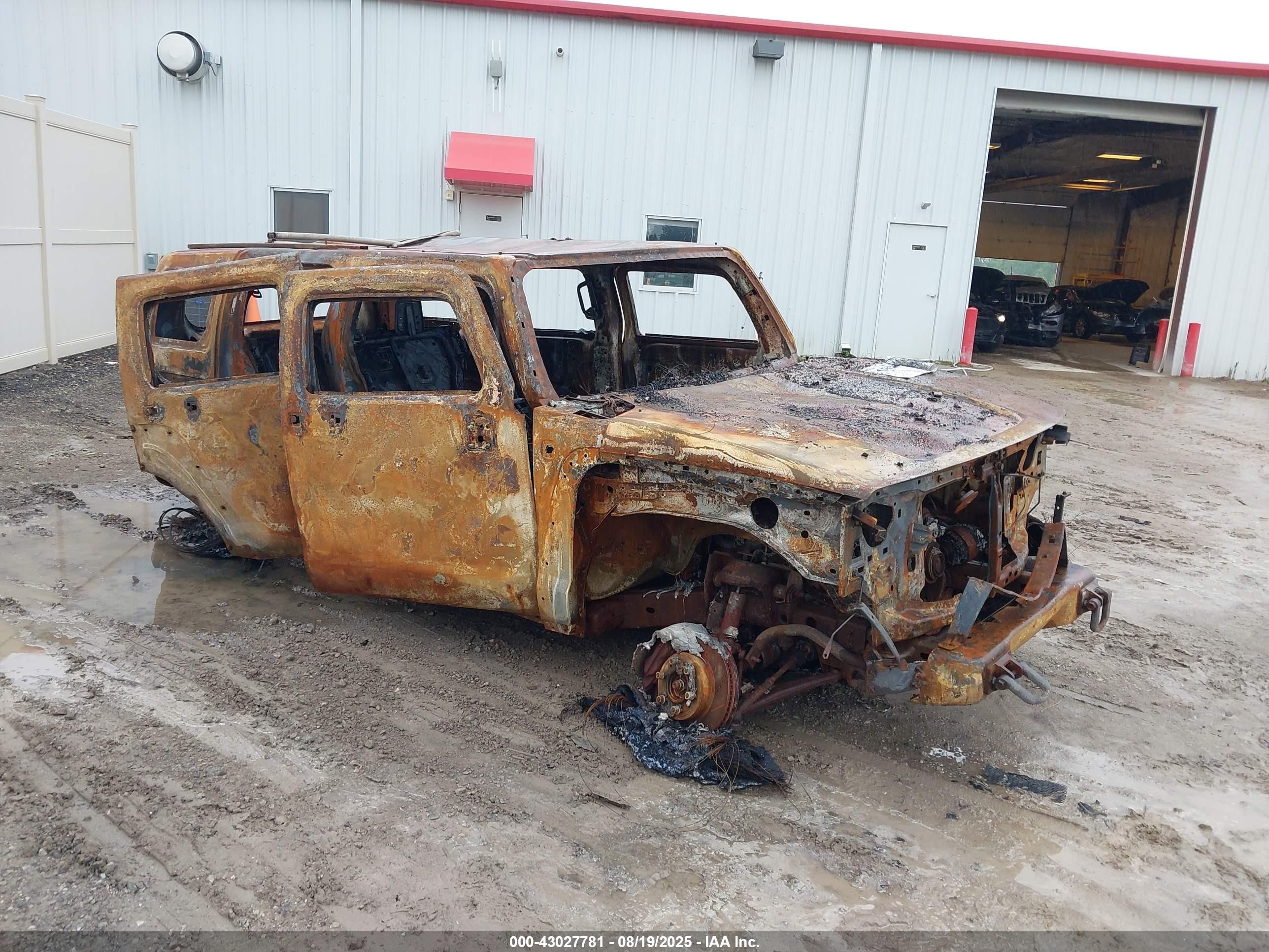 2007 Hummer H3 SUV, VIN 5GTDN13E878251269 — Burn