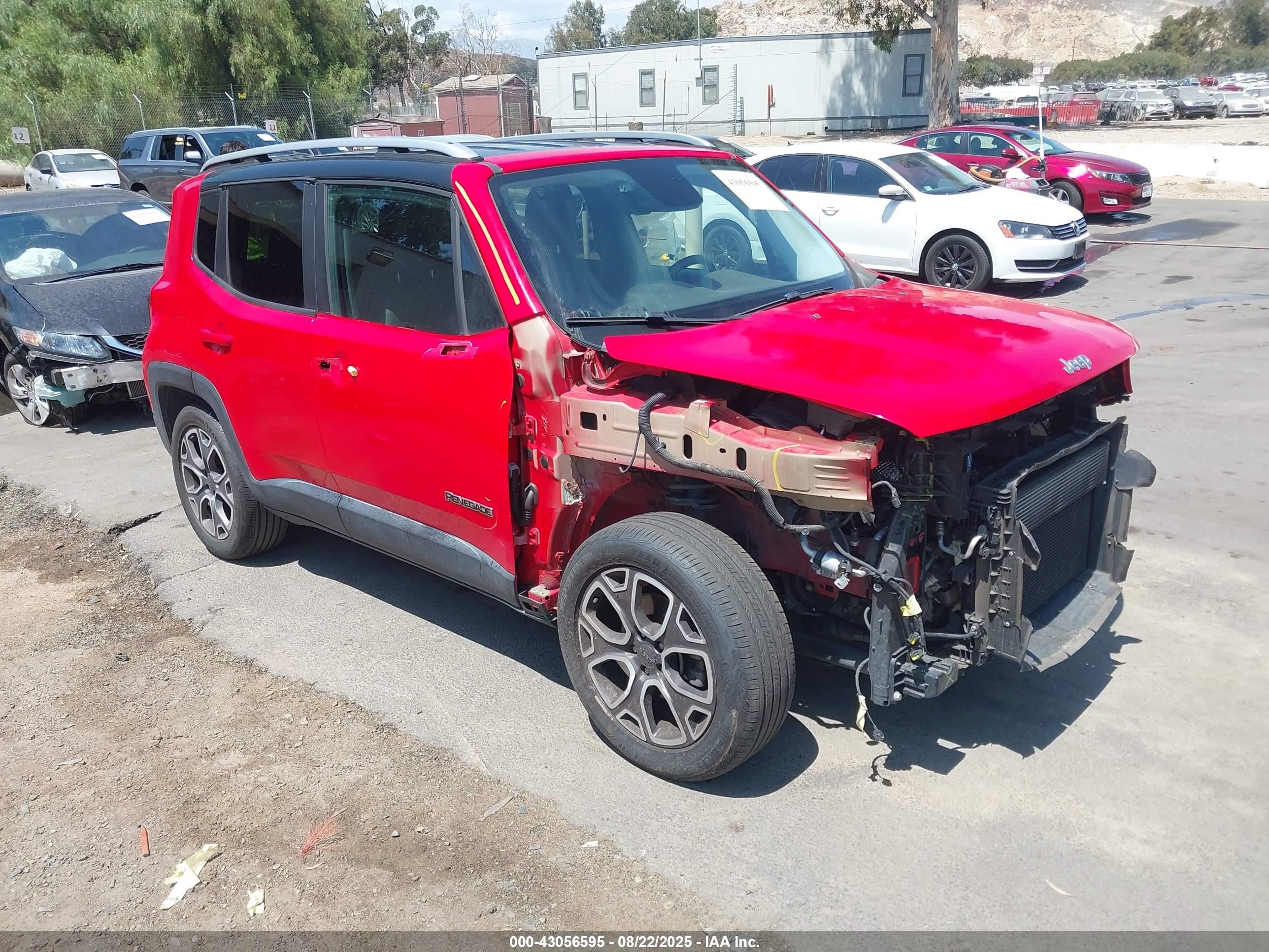 2016 Jeep Renegade Limited, VIN ZACCJADT1GPC84330 — Front end