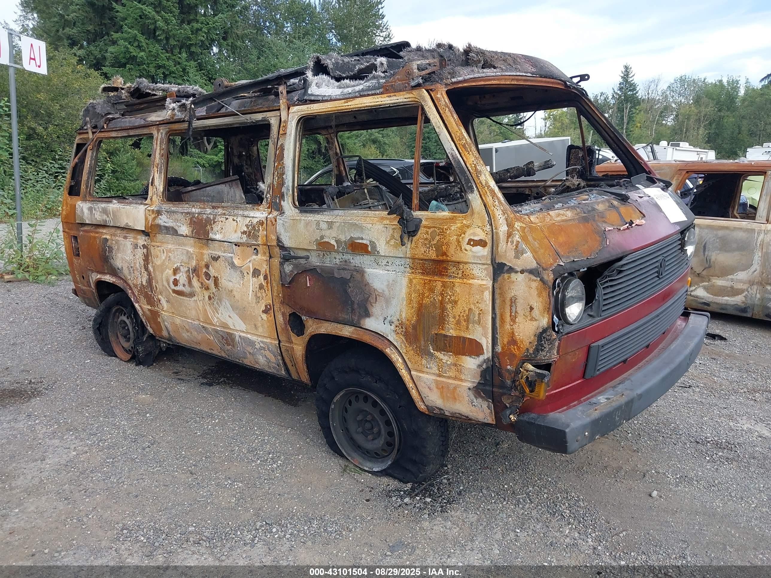 1987 Volkswagen Vanagon, VIN WV2ZB0256HH047896 — Burn
