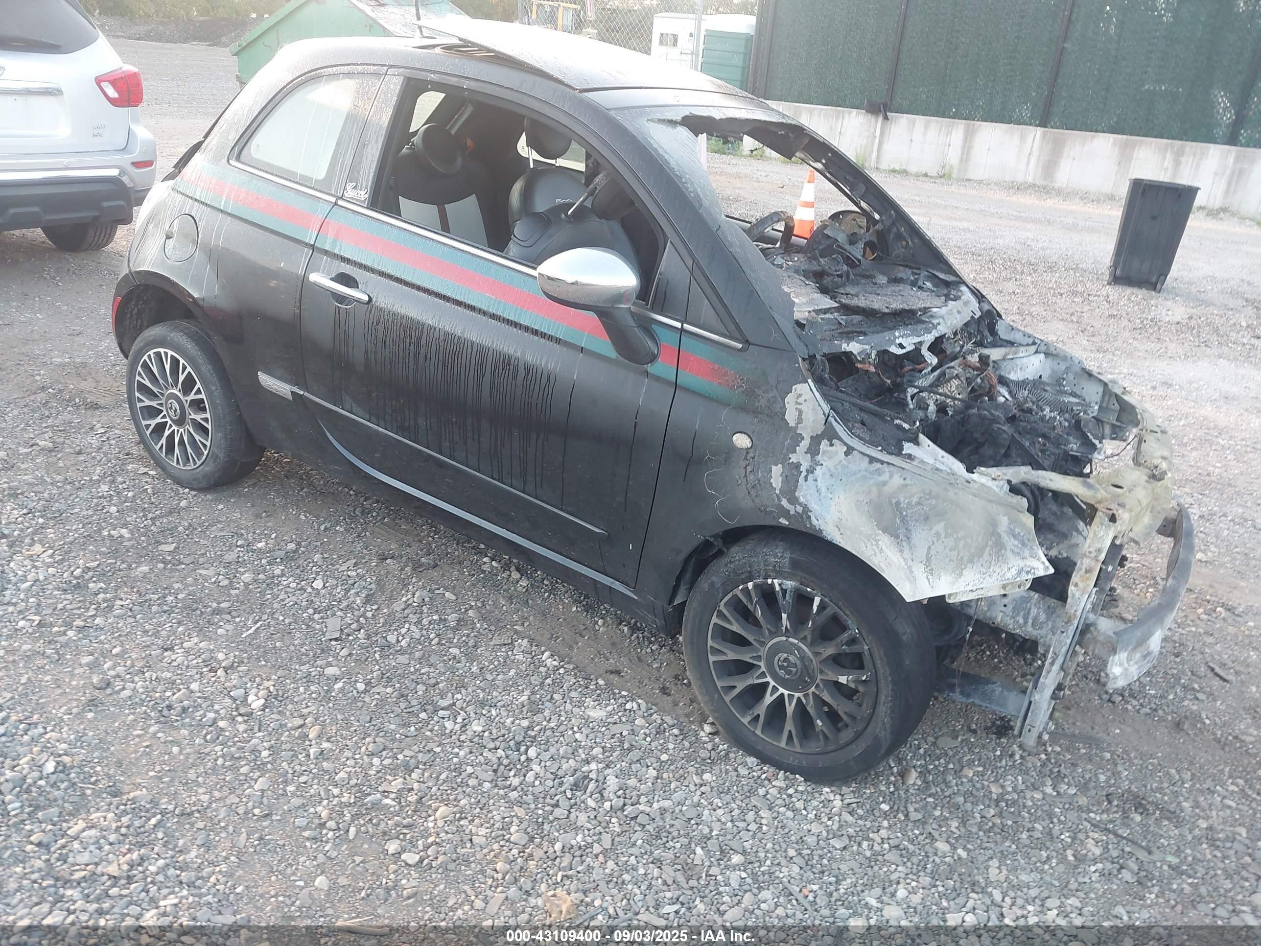2012 FIAT 500 Lounge, VIN 3C3CFFCR4CT280753 — Burn