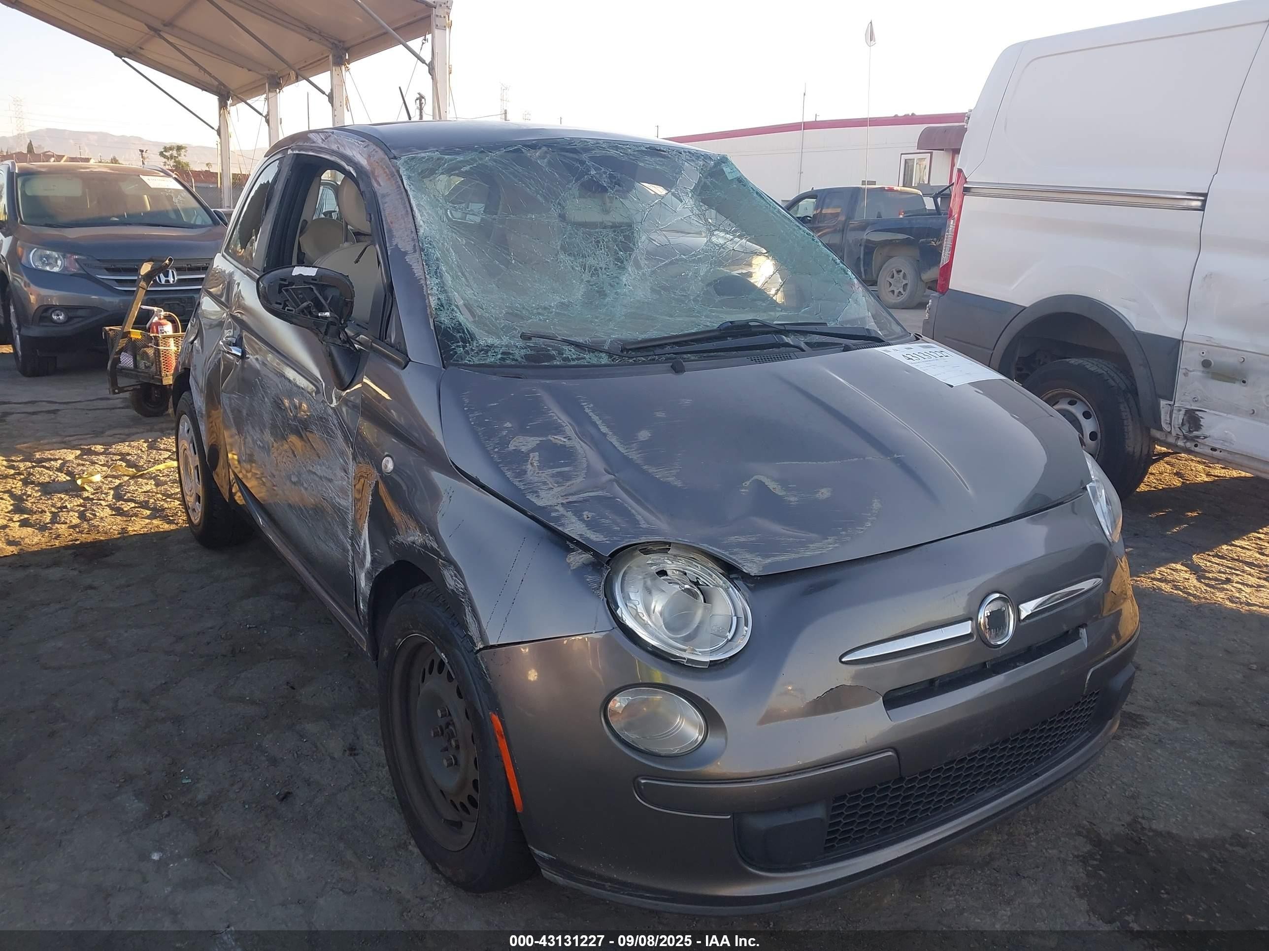 2012 FIAT 500 Pop, VIN 3C3CFFAR0CT384739 — Опрокидывание