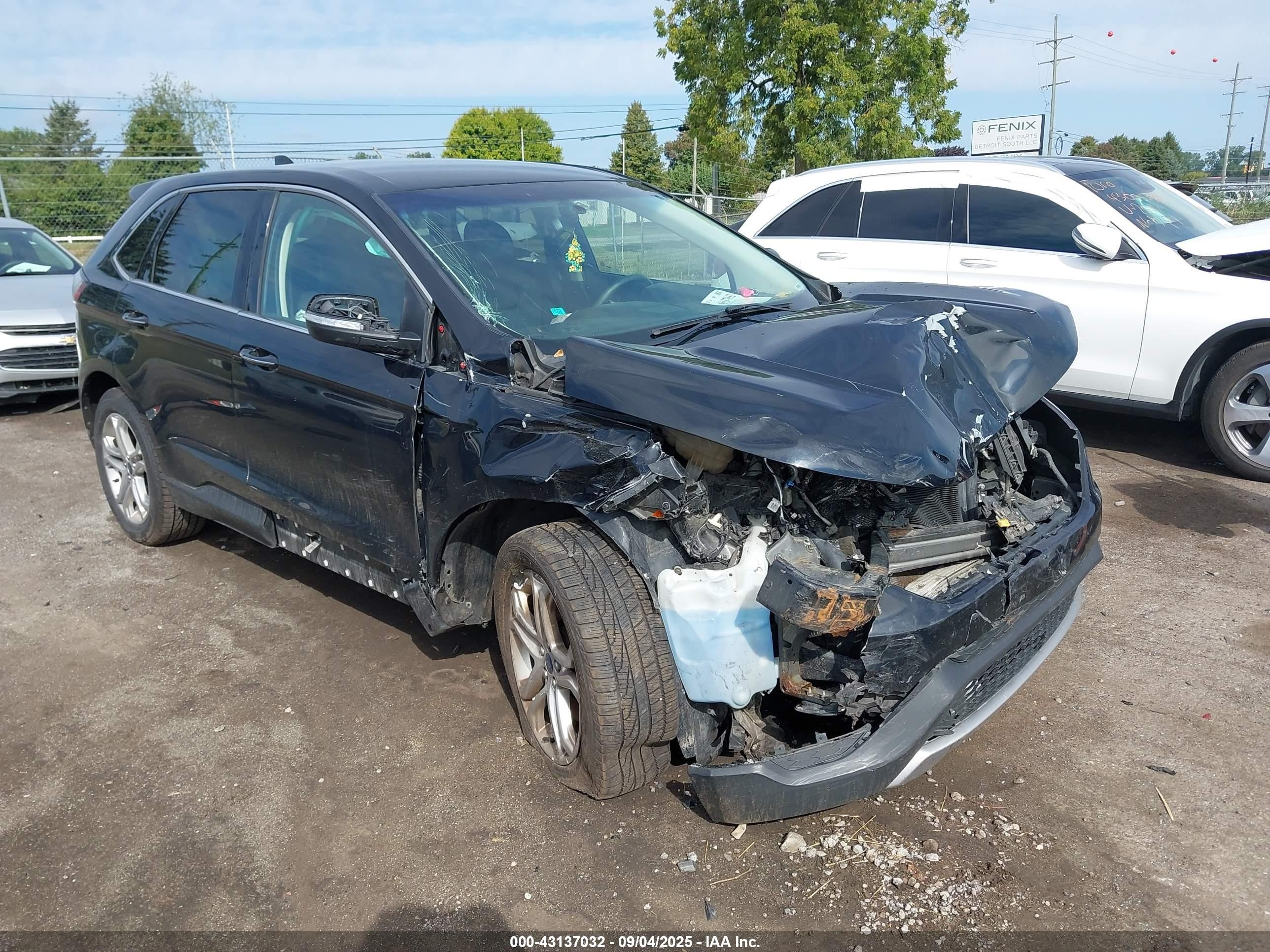 2017 Ford Edge Titanium, VIN 2FMPK4K94HBC03684 — Front end