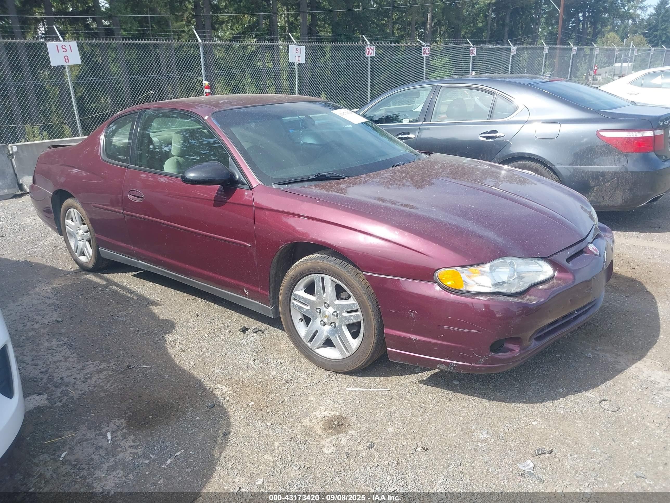 2003 Chevrolet Monte Carlo LS, VIN 2G1WW12EX39451334 — Rear end