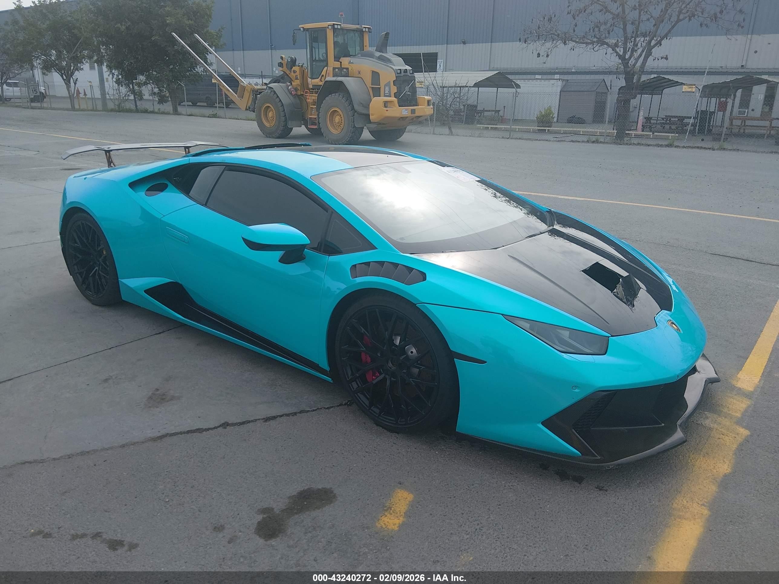2016 Lamborghini Huracan, VIN ZHWUC1ZF3GLA04164 — Engine fire