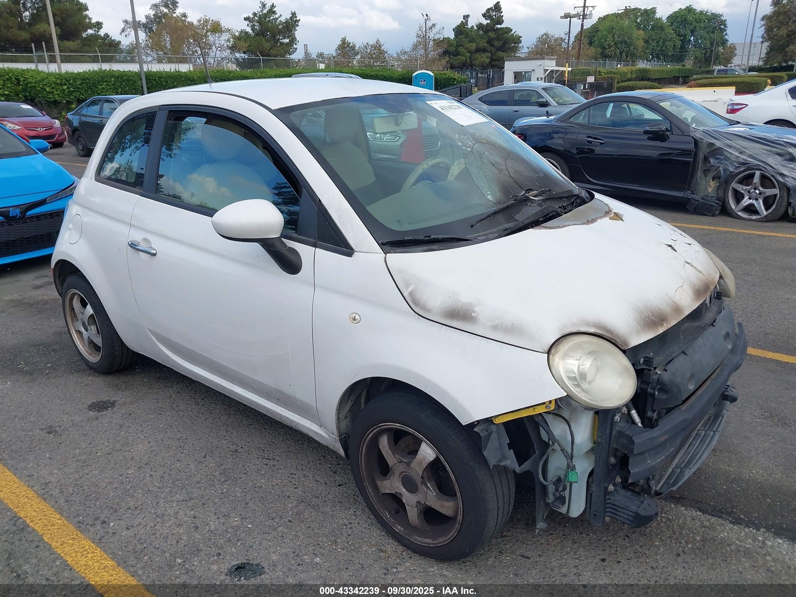 2012 FIAT 500 Pop, VIN 3C3CFFAR5CT181930 — Engine fire