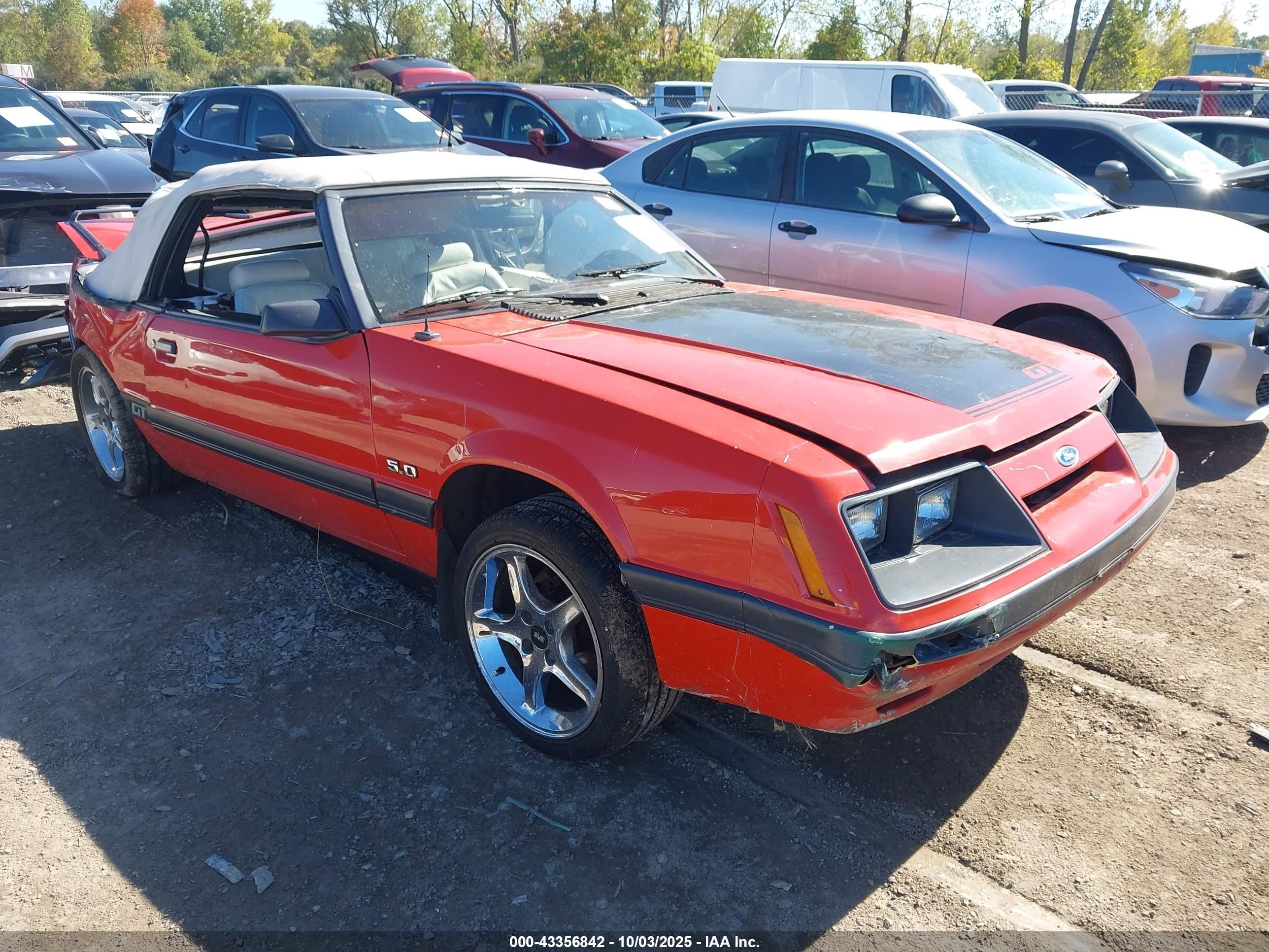 1986 Ford Mustang GT, VIN 1FABP27M8GF223182 — Rear end