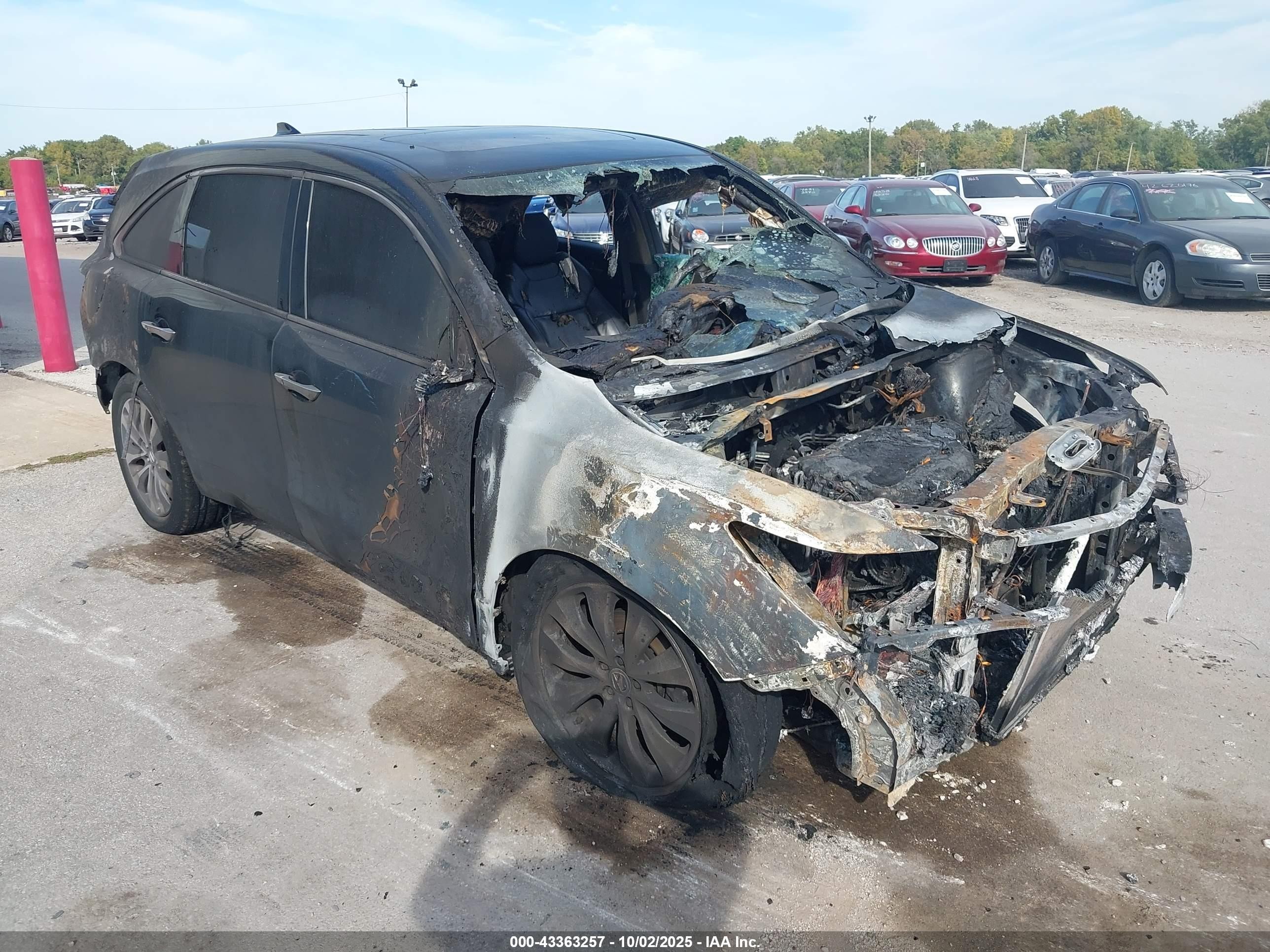 2015 Acura MDX Technology, VIN 5FRYD3H45FB011472 — Engine fire