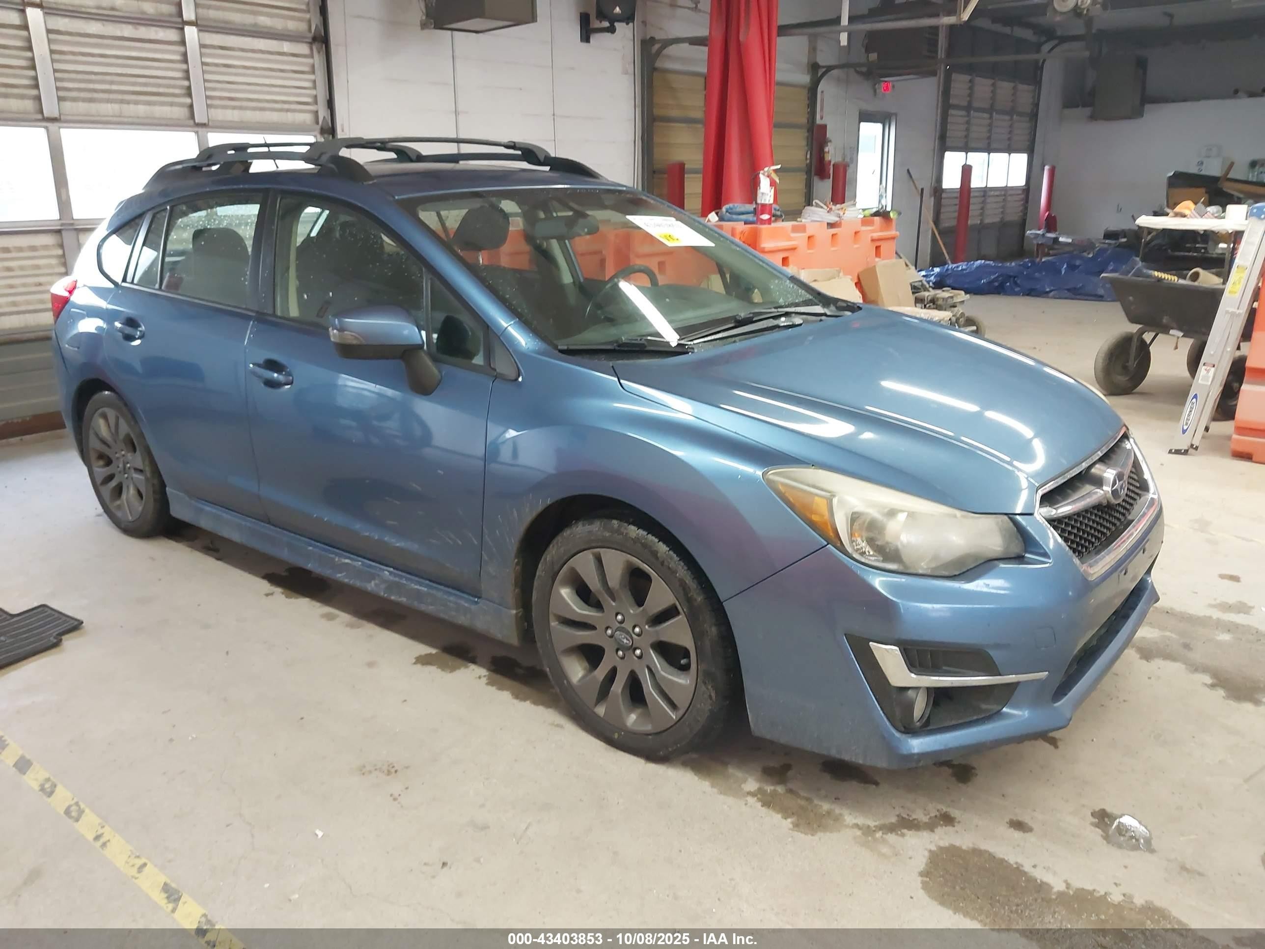 2015 Subaru Impreza Special Sports Premium, VIN JF1GPAT6XFH237501 — Rear end