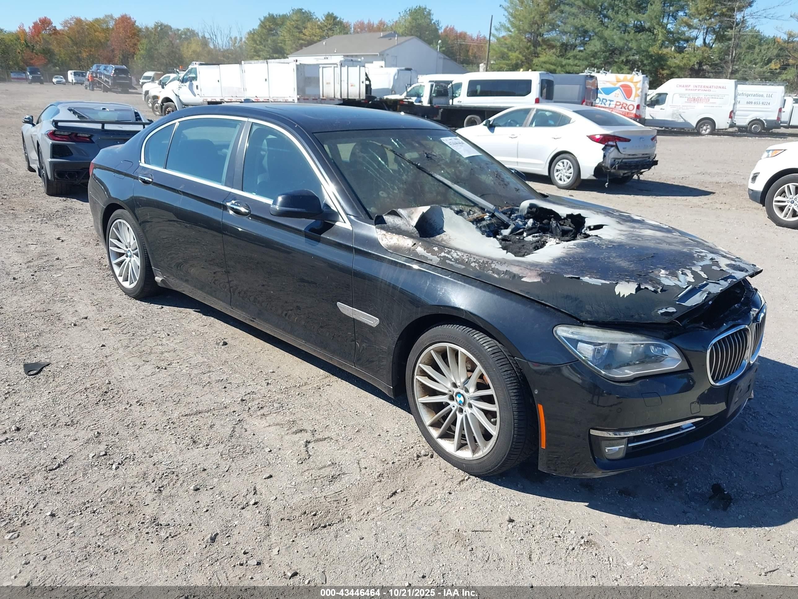 2013 BMW 7 Series 750Li xDrive, VIN WBAYF8C56DD140847 — Engine fire