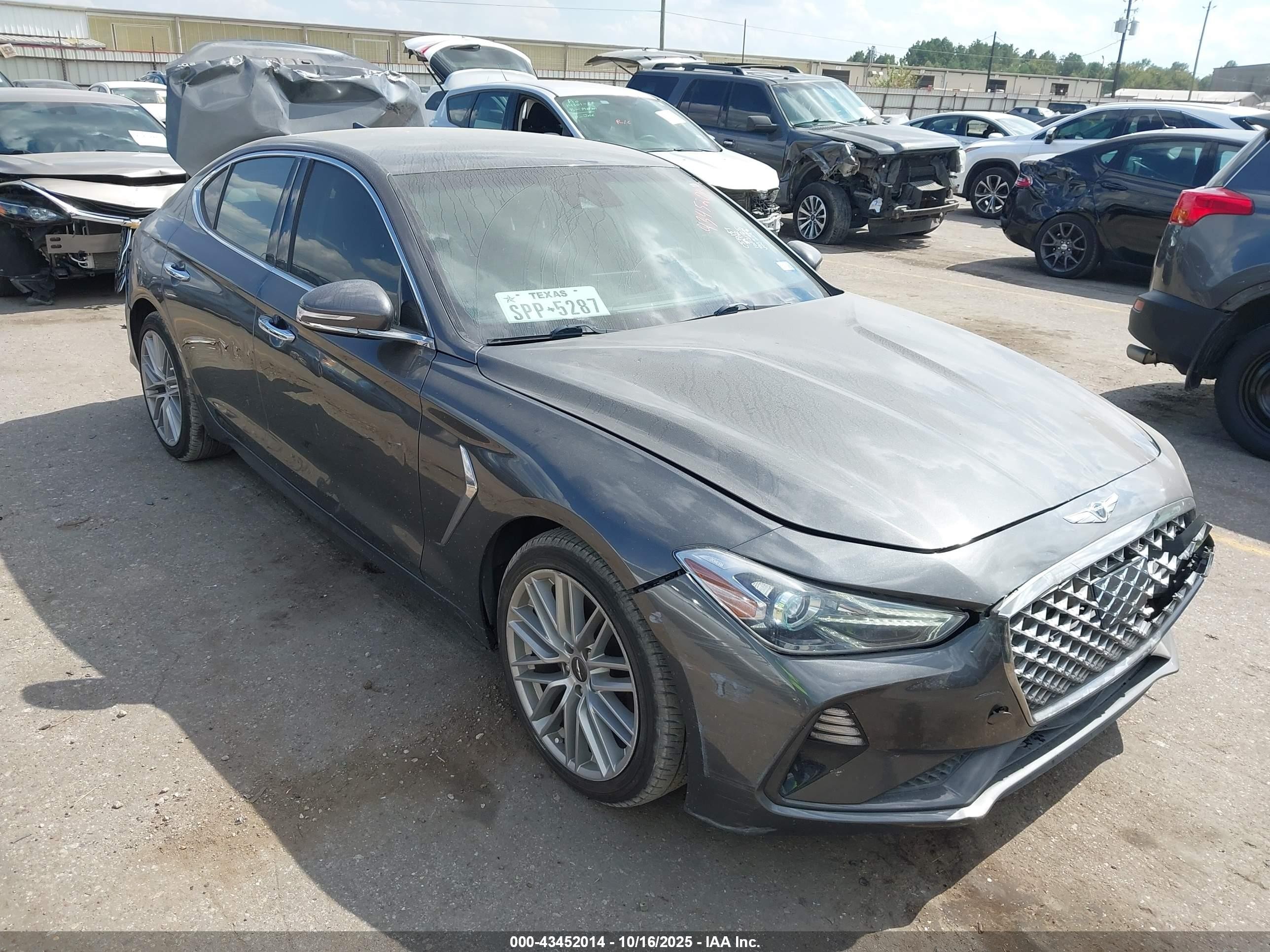 2021 Genesis G70 2.0T, VIN KMTG64LA3MU070293 — Rear end