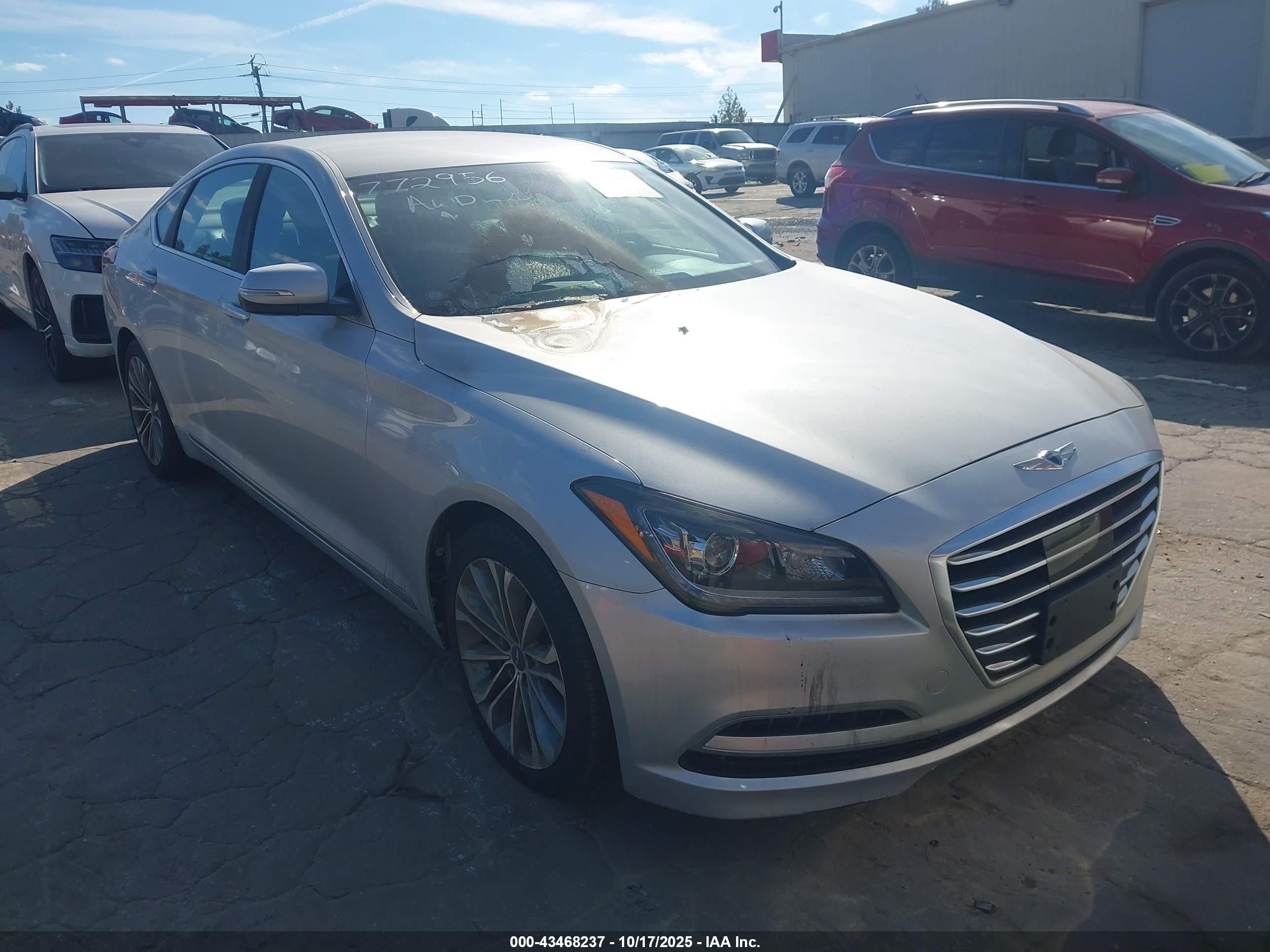 2017 Genesis G80 3.8L, VIN KMHGN4JEXHU182257 — Engine fire