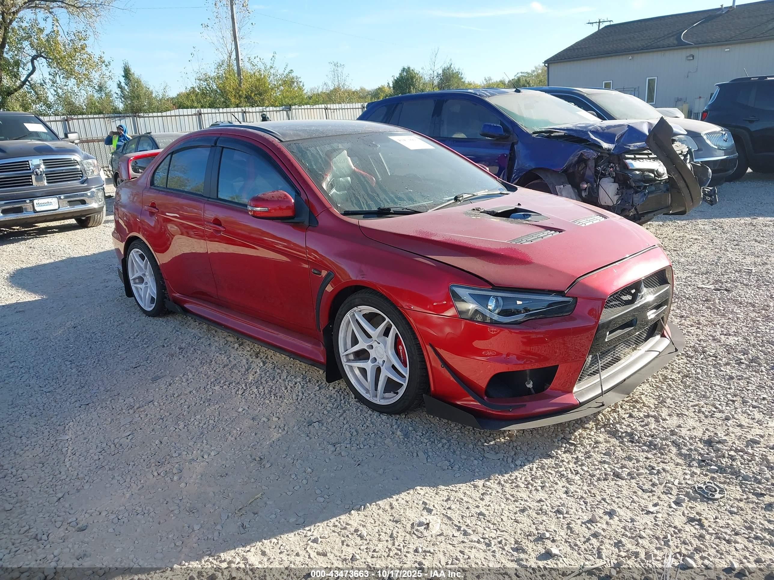 2015 Mitsubishi Lancer Evolution Final Edition, VIN JA32W7FVXFU028357 — Engine fire