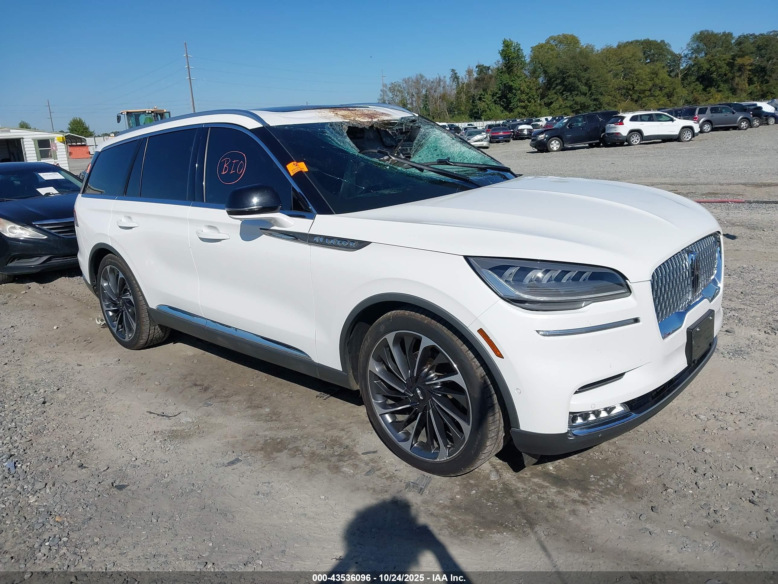 2021 Lincoln Aviator Reserve, VIN 5LM5J7WC5MGL07814 — Biohazard / chemical
