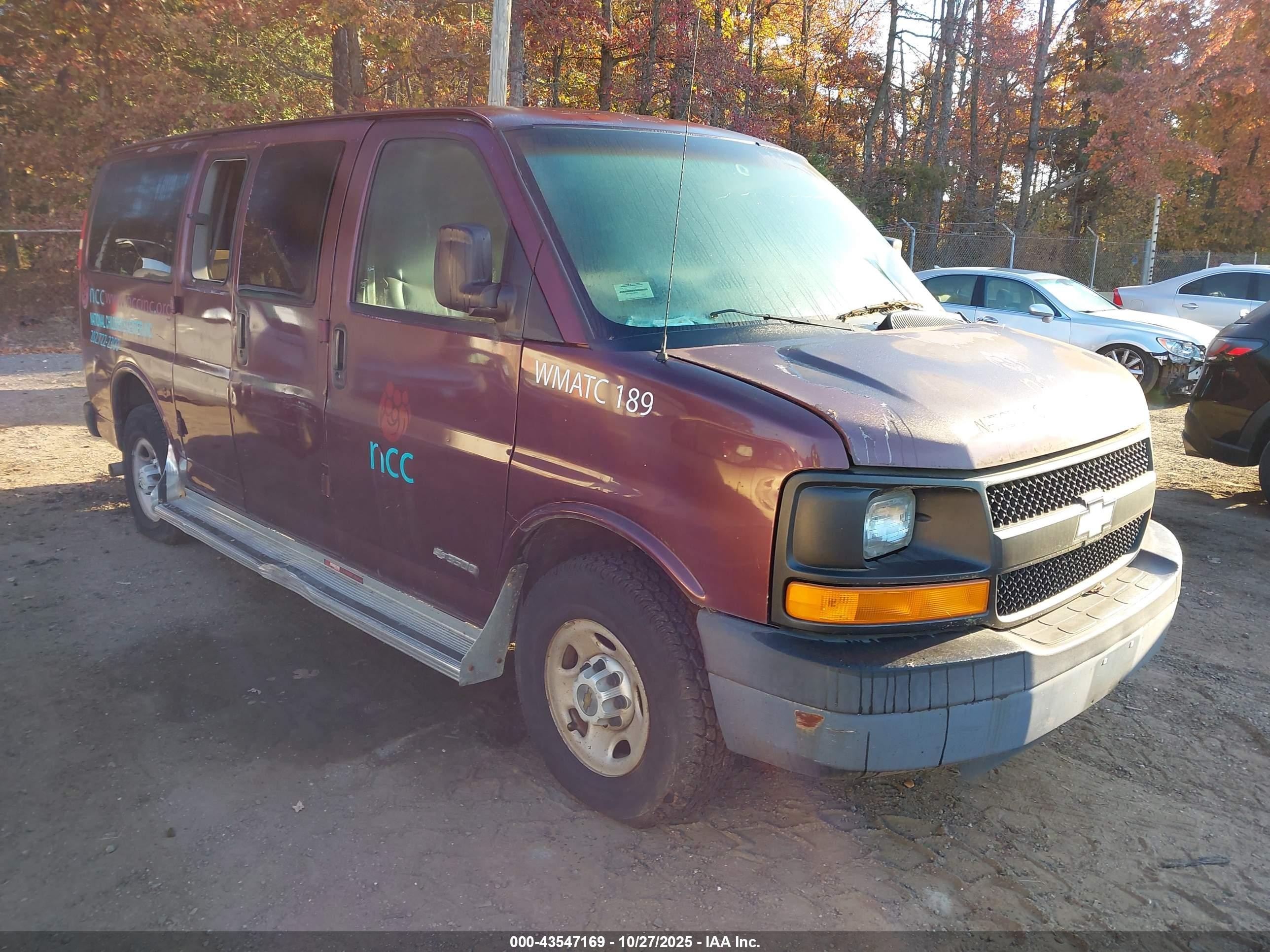 2003 Chevrolet Express Passenger, VIN 1GAHG35U831216620 — Side