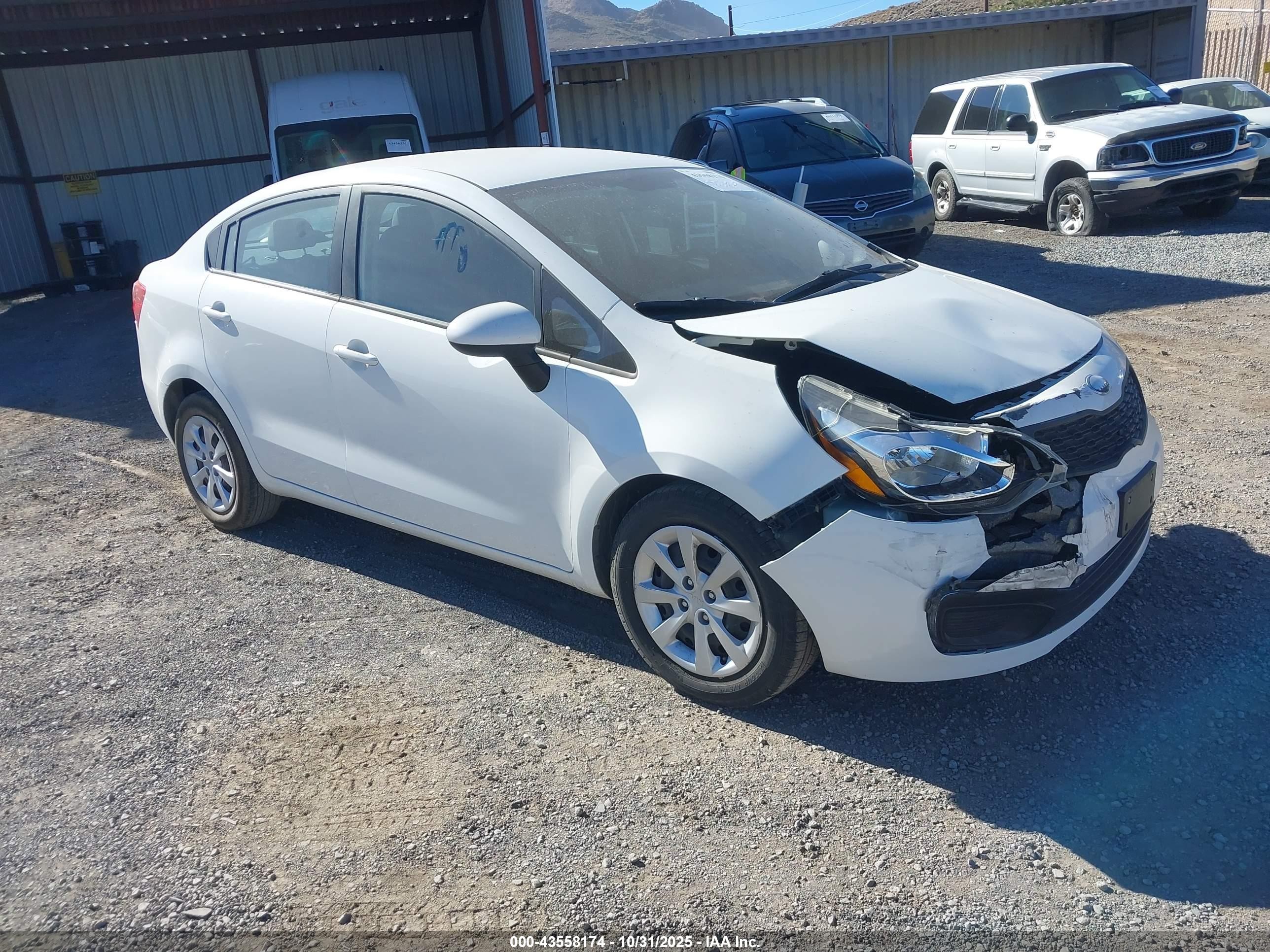 2013 Kia Rio LX, VIN KNADM4A35D6147923 — Auction photo