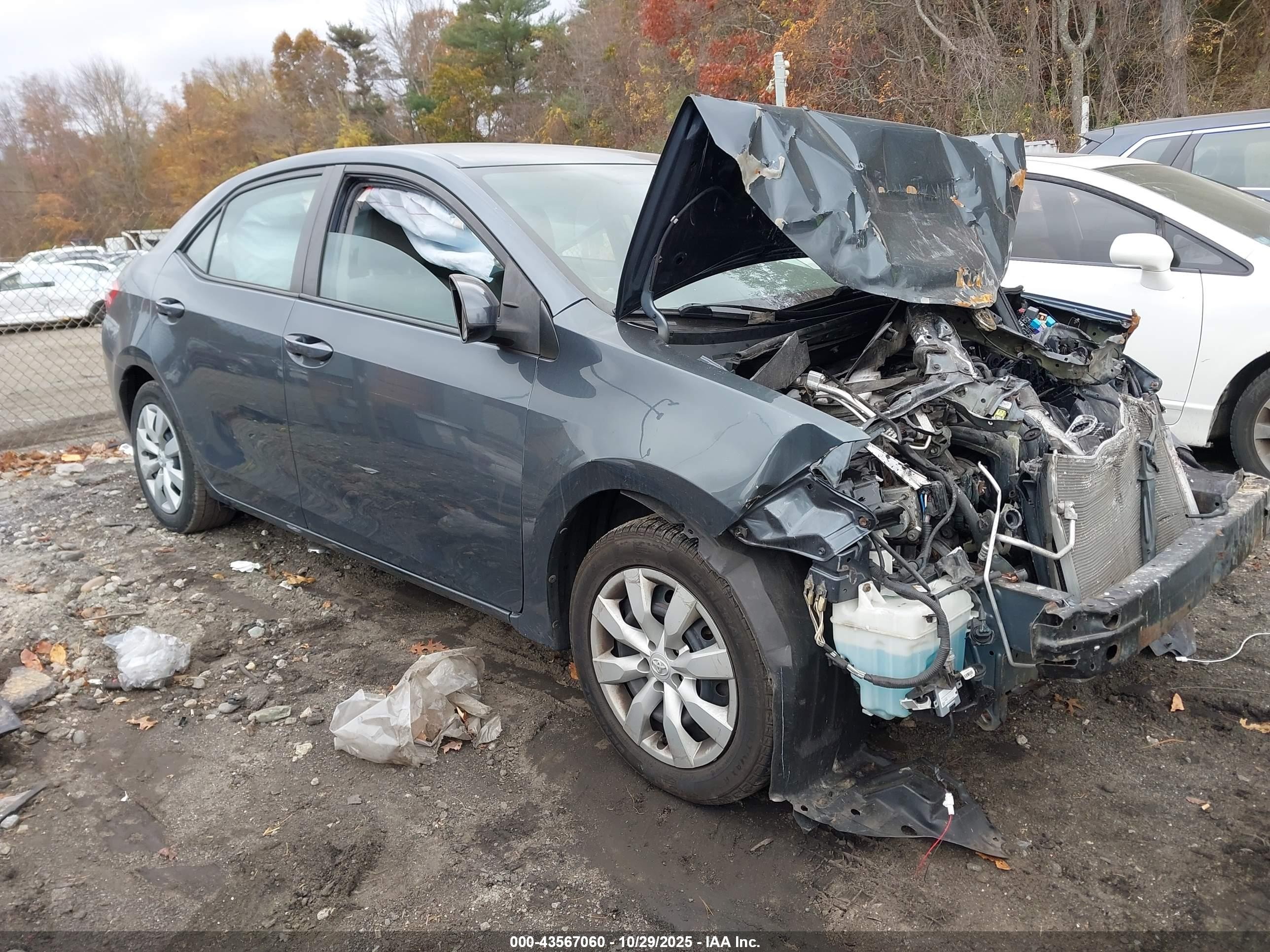 2015 Toyota Corolla LE, VIN 2T1BURHE2FC446084 — Front end