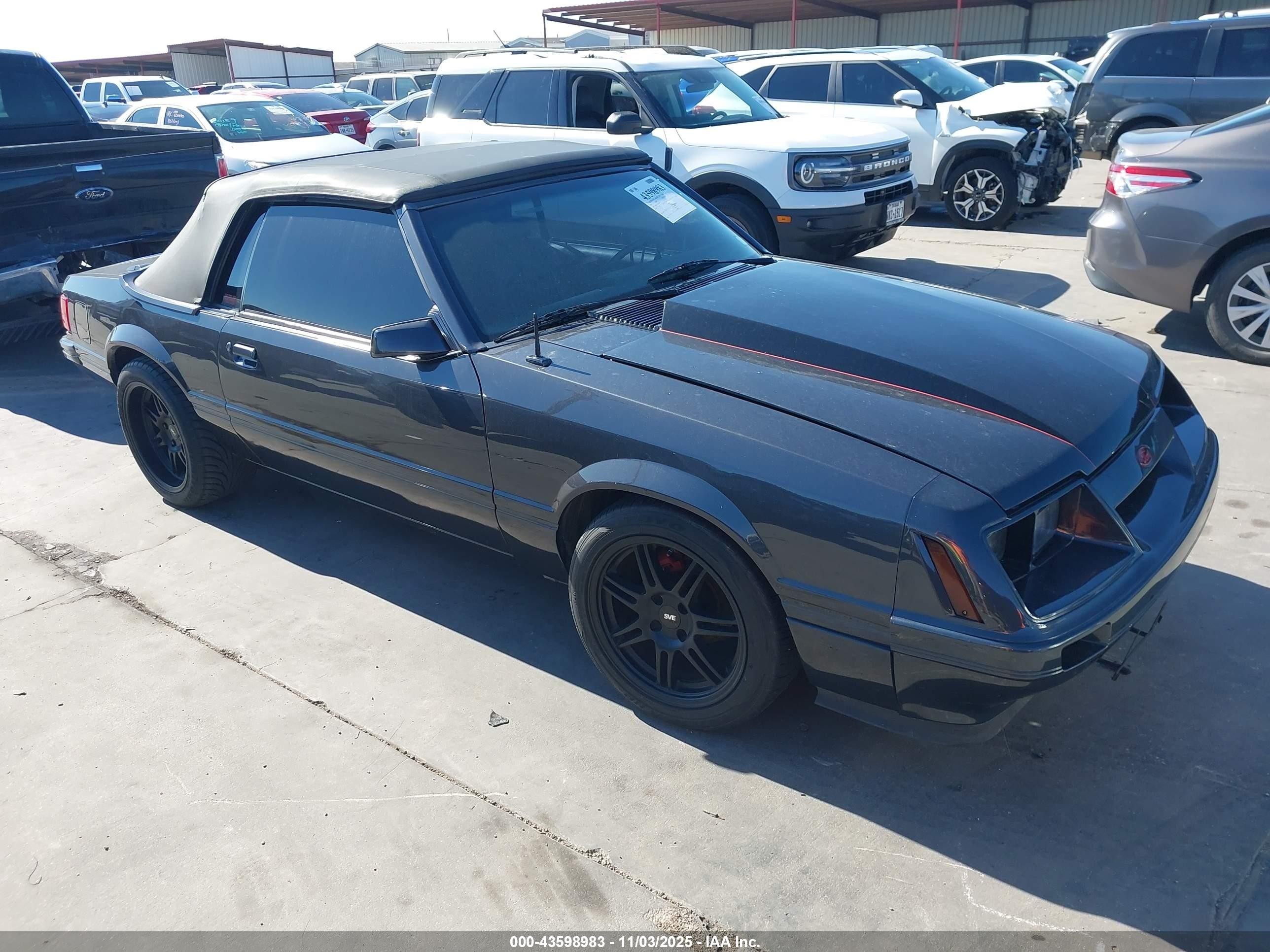 1983 Ford Mustang GLX, VIN 1FABP2731DF151468 — Hail