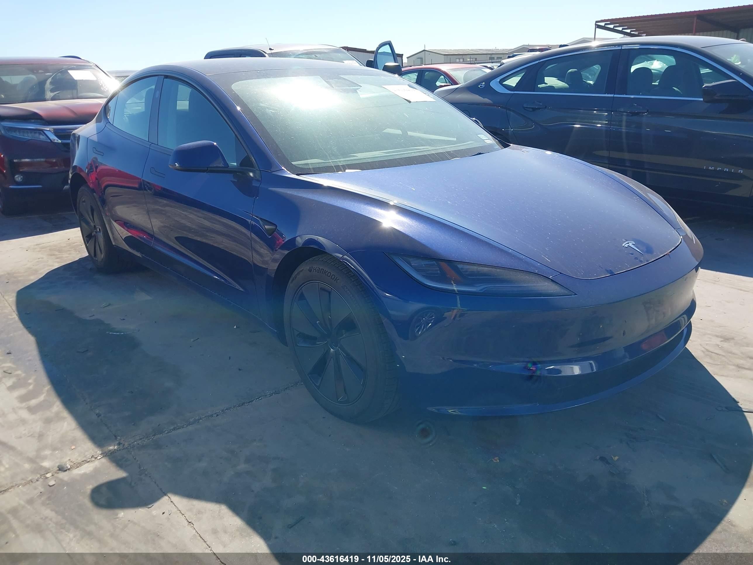 2025 Tesla Model 3 Long Range, VIN 5YJ3E1EB3SF988992 — Vandalism