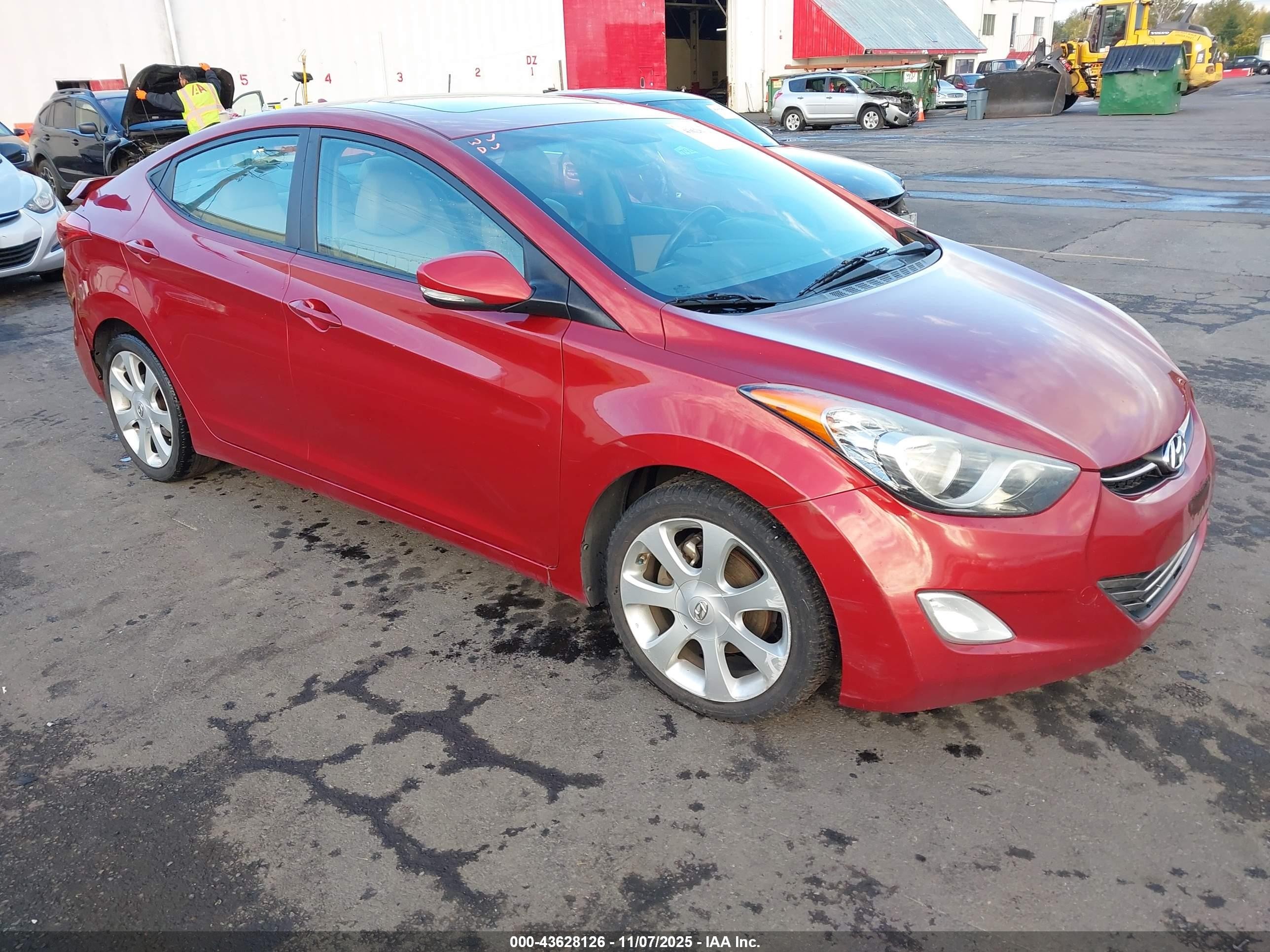 2012 Hyundai Elantra Limited, VIN KMHDH4AEXCU185050 — Rear end