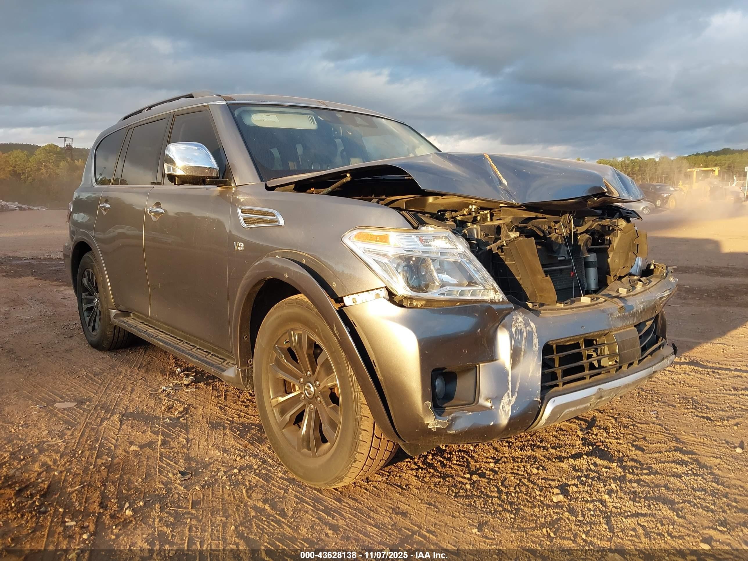 2018 Nissan Armada Platinum, VIN JN8AY2NF8J9332579 — Front end