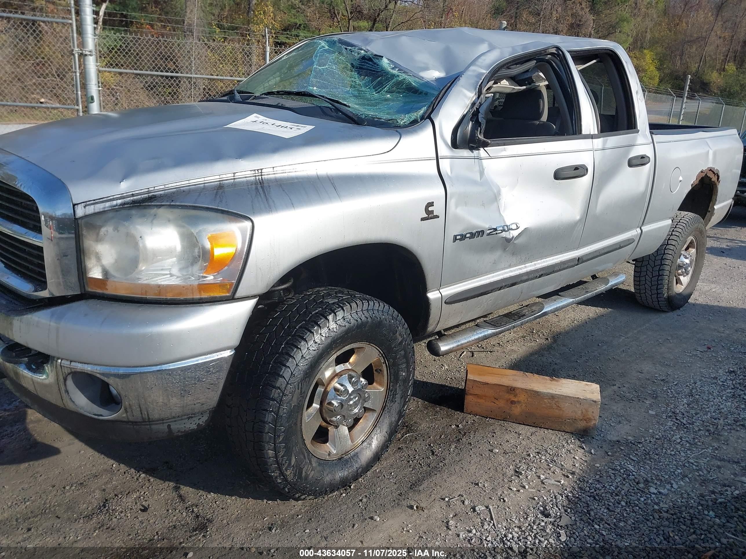 2006 Dodge 2500 SLT, VIN 1D7KS28CX6J187995 — Rollover