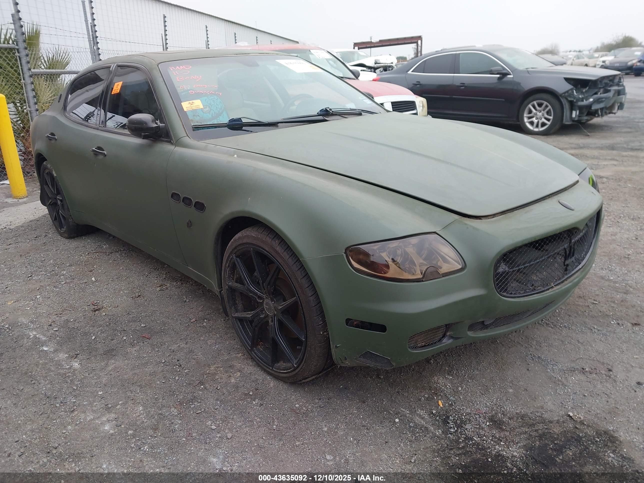 2007 Maserati Quattroporte, VIN ZAMFE39A470031525 — Biohazard / chemical
