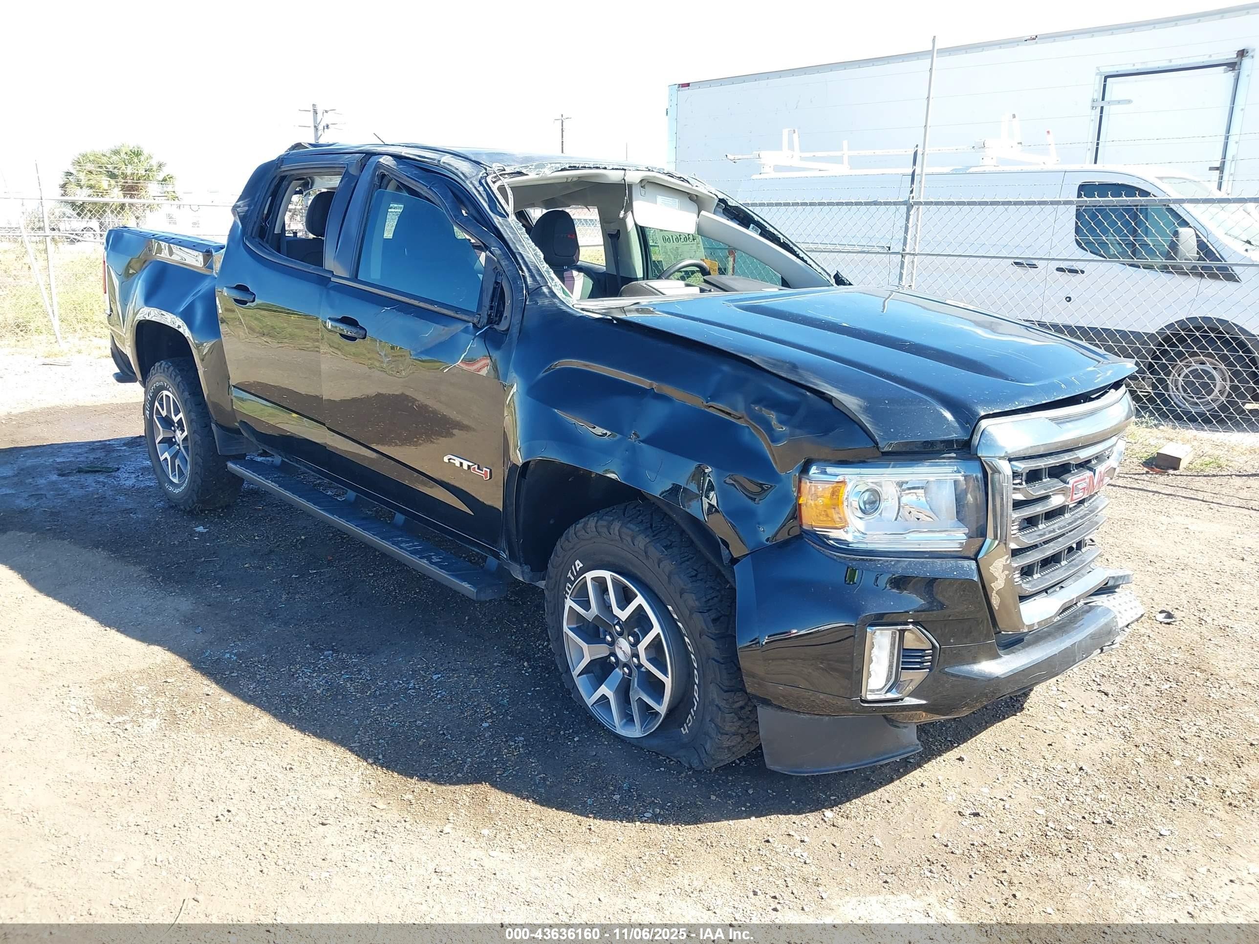 2022 GMC Canyon 4WD AT4, VIN 1GTG6FEN1N1263328 — Rollover