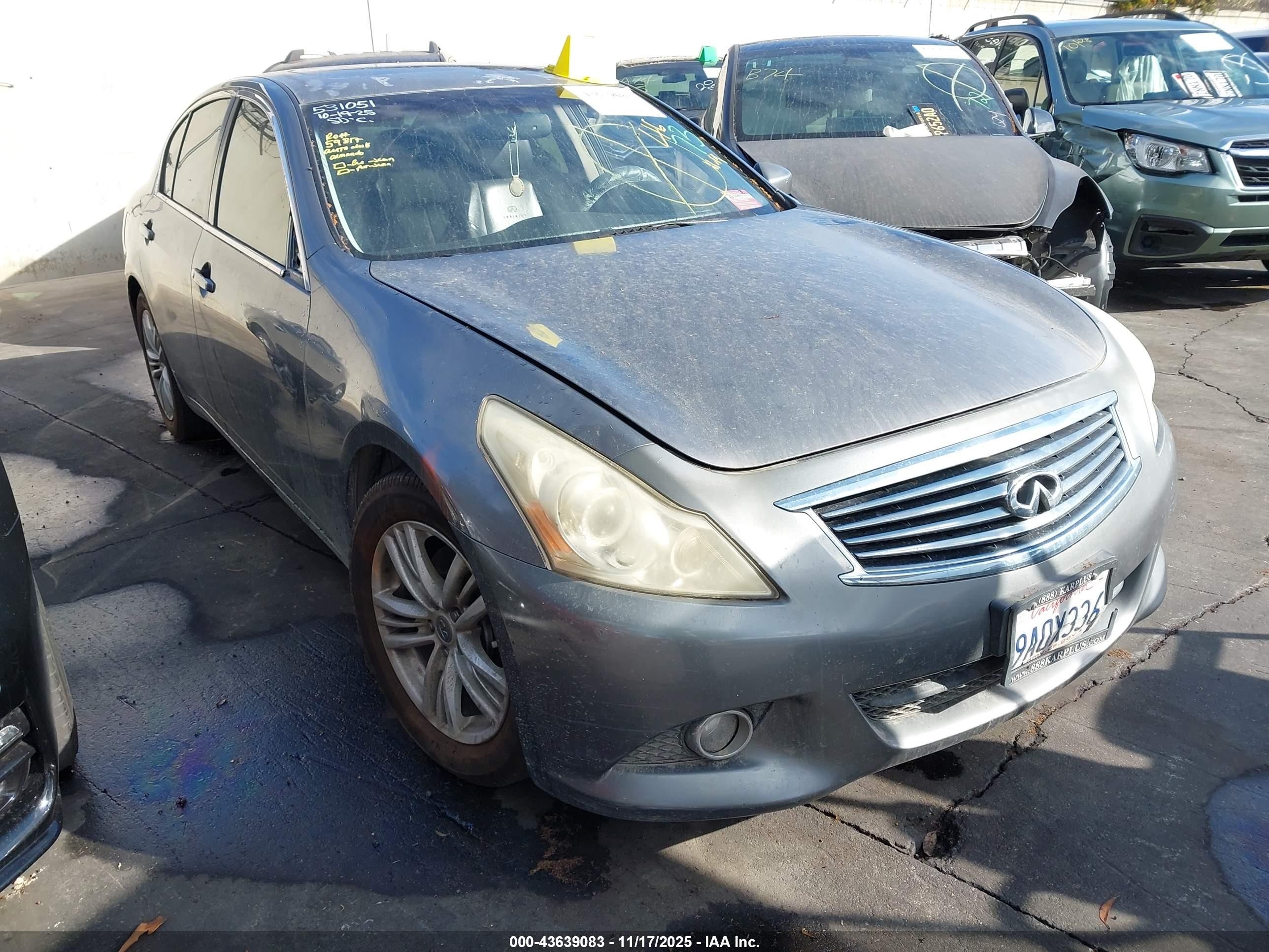 2012 Infiniti G25 Journey, VIN JN1DV6AP1CM811226 — Electrical