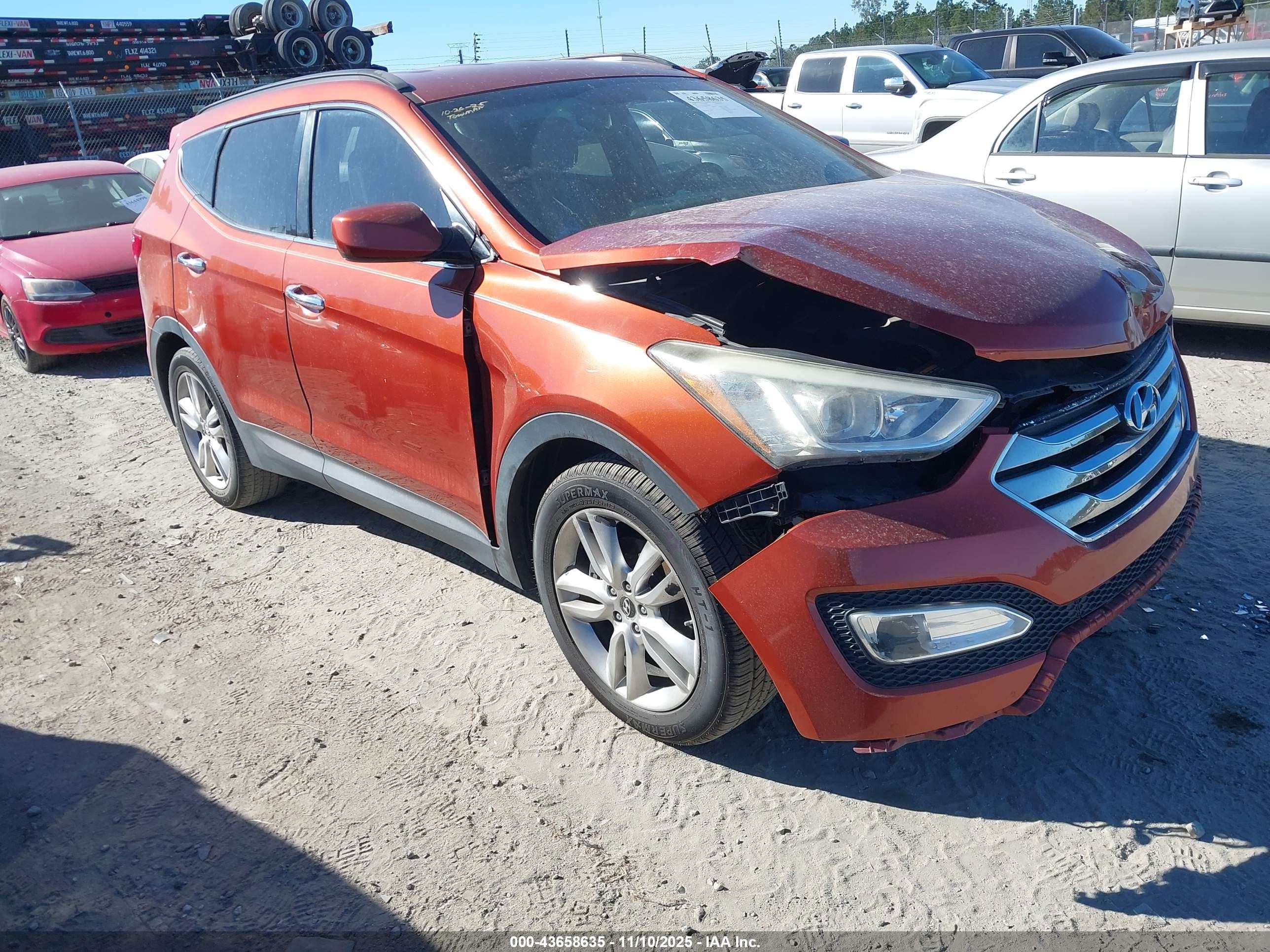 2013 Hyundai Santa Fe Sport, VIN 5XYZU3LAXDG080540 — Front end